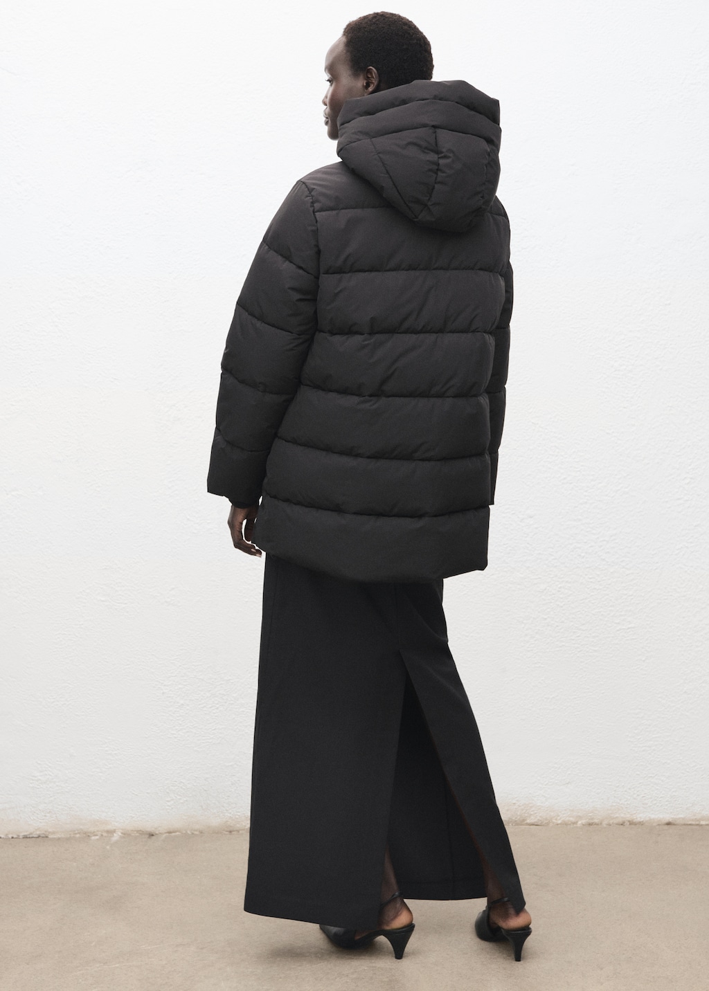 Hood puffer coat