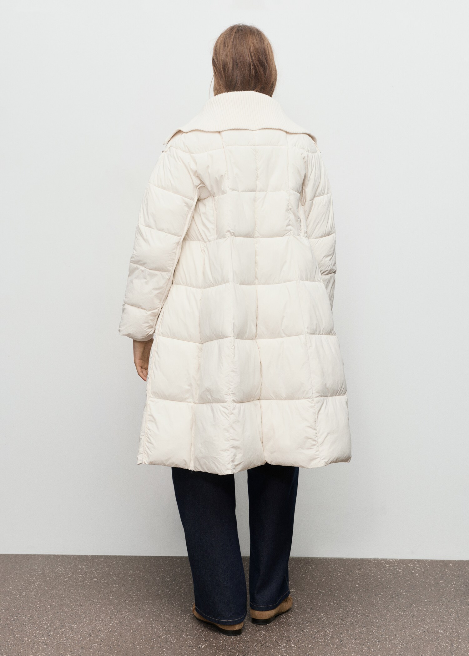 Quilted anorak with combined fabrics - Reverse of the article