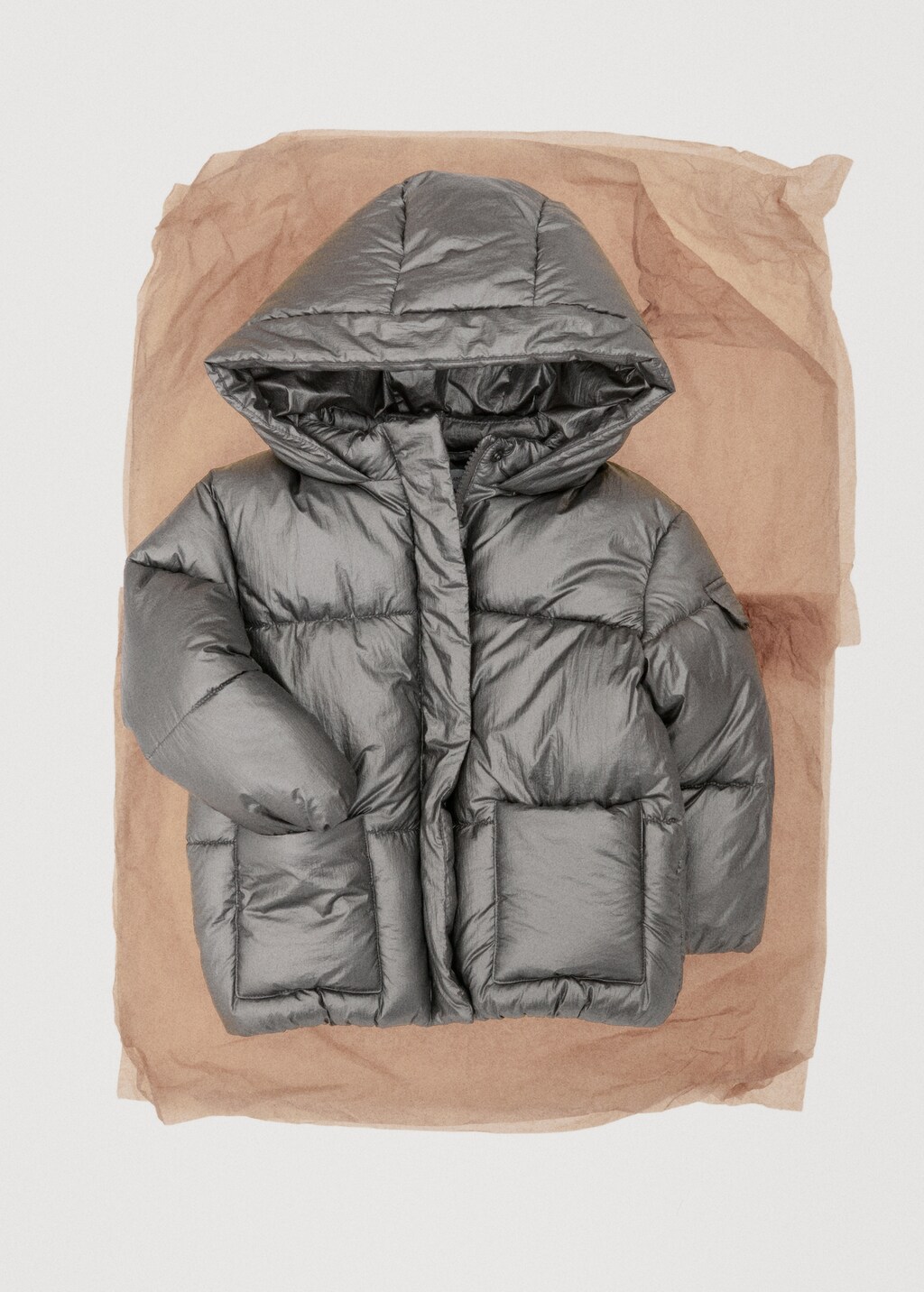 Metallic puffer jacket