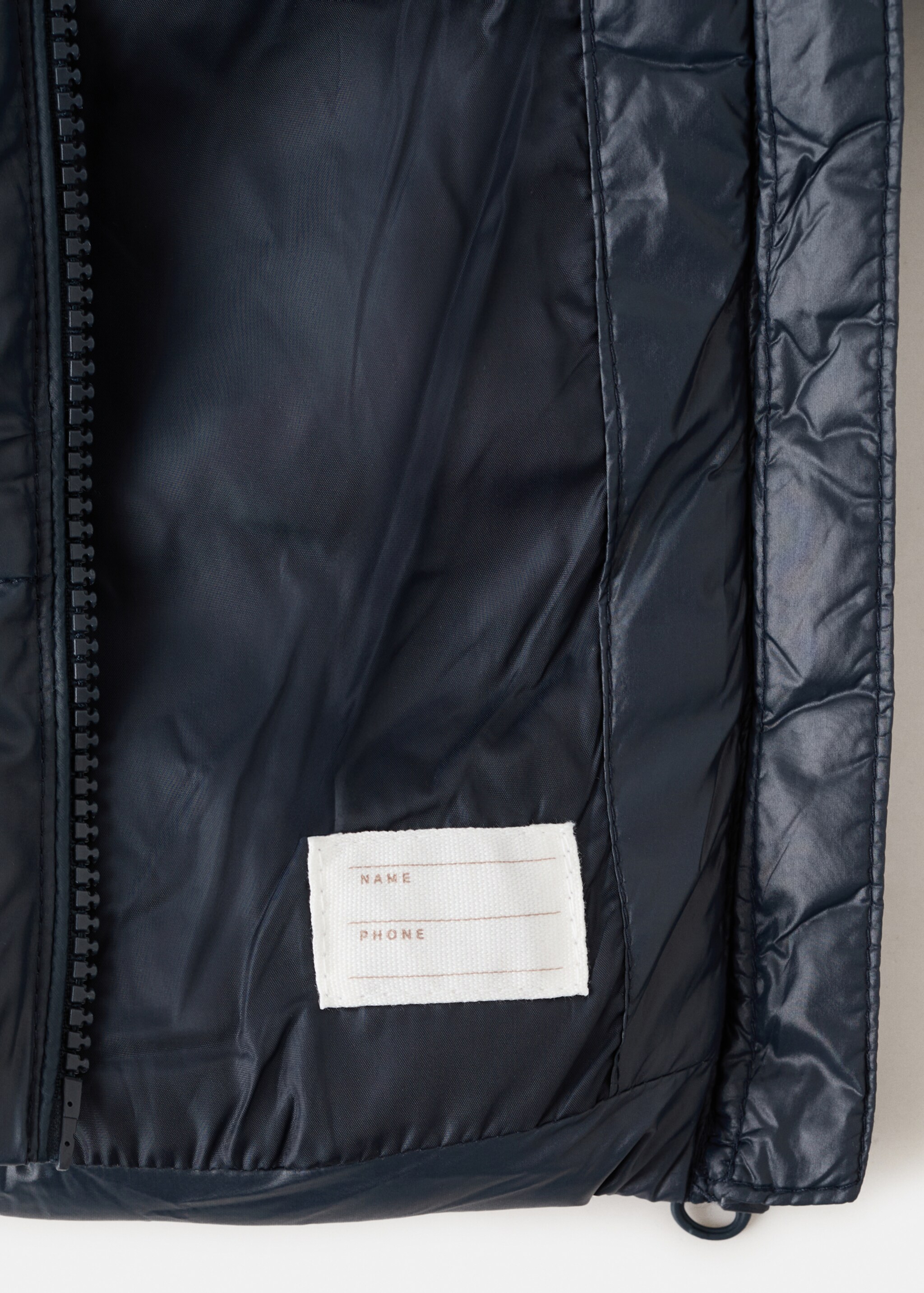 Anorak with shearling-effect hood - Details of the article 0, Dark Navy. Ref: 17017769-00.