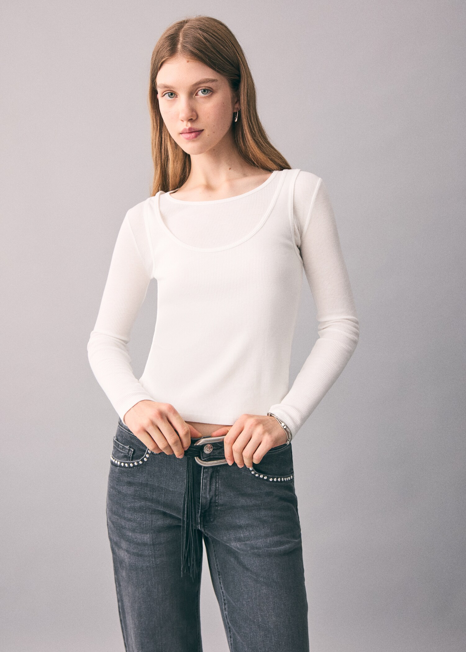 T-shirt double épaisseur - Plan moyen