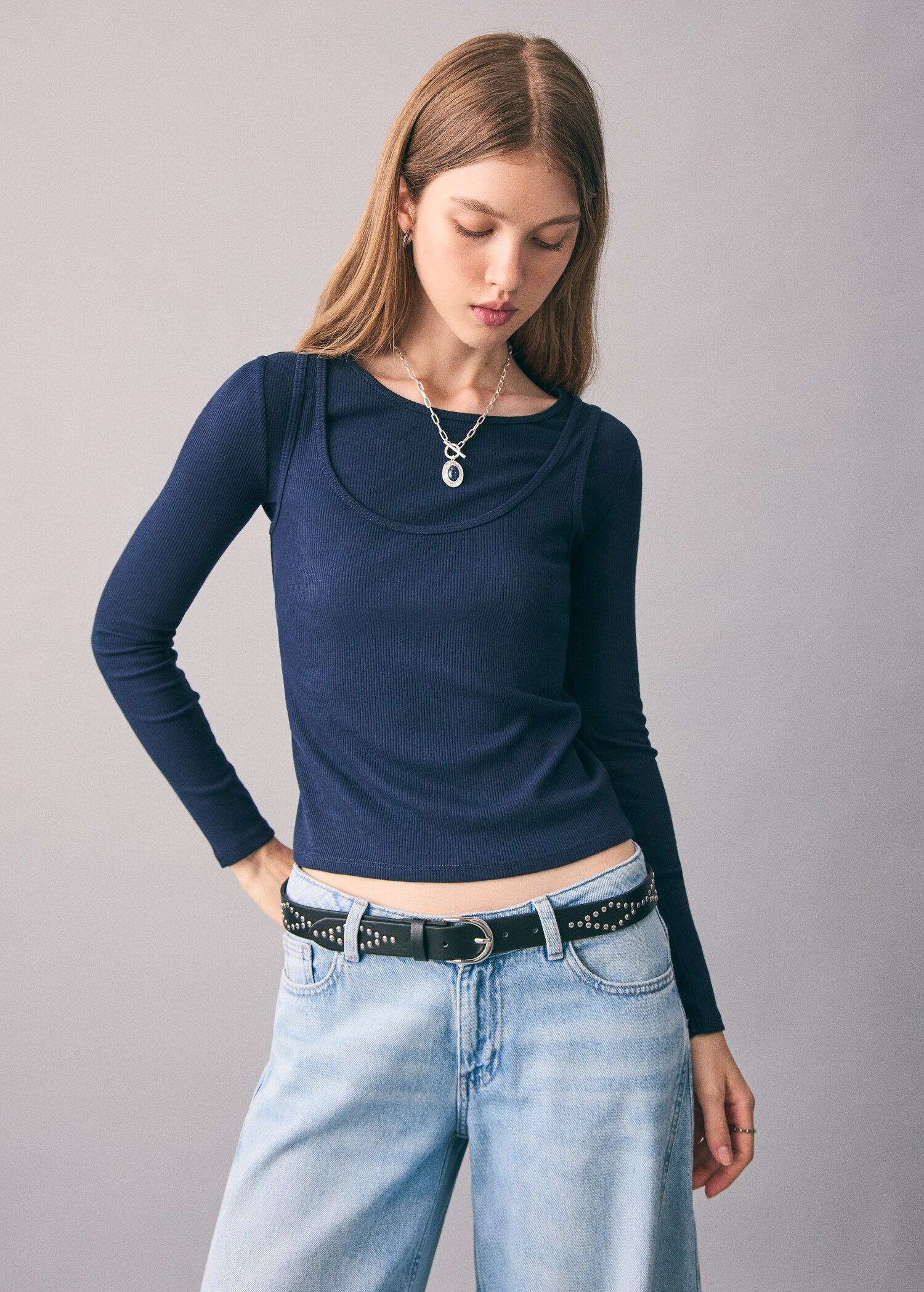 Double-layered T-shirt - Medium plane