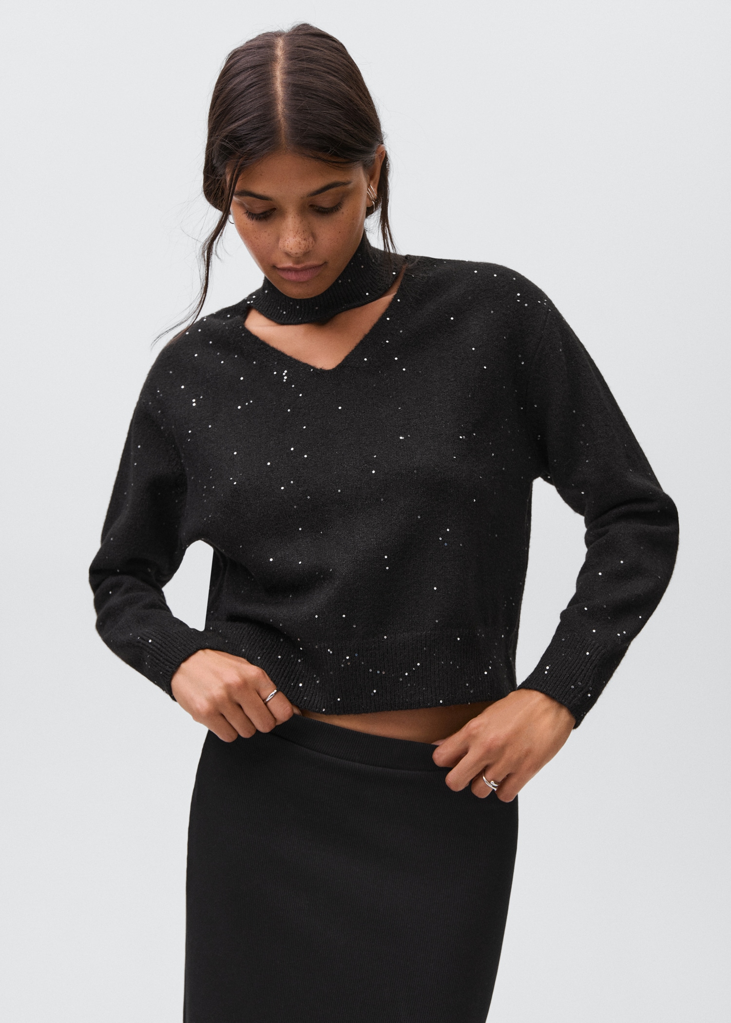 Knit paillette sweater - Medium plane