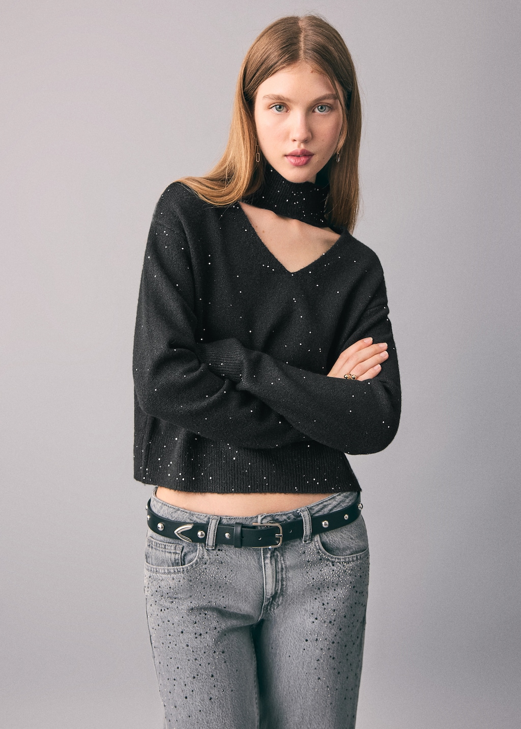 Knit paillette sweater