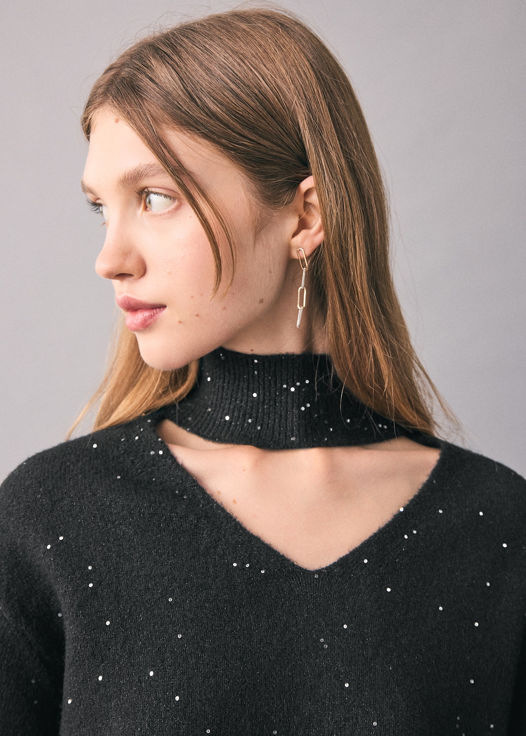 Knit paillette sweater