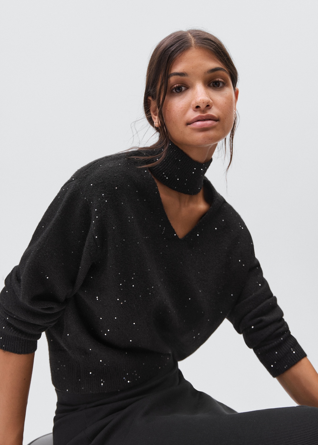 Knit paillette sweater