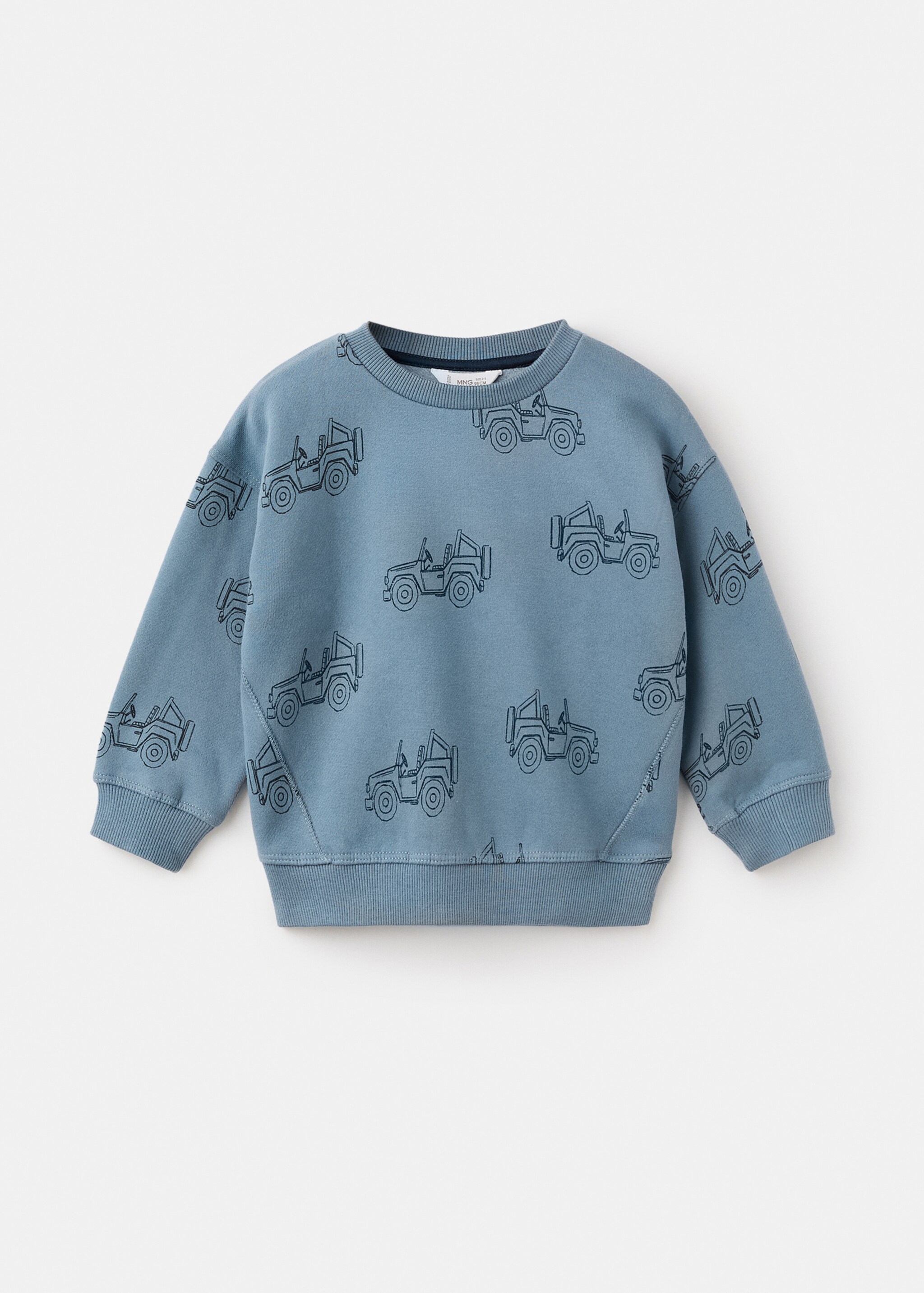 Printed cotton sweatshirt - Article without model, Blue. Ref: 17017780-00.
