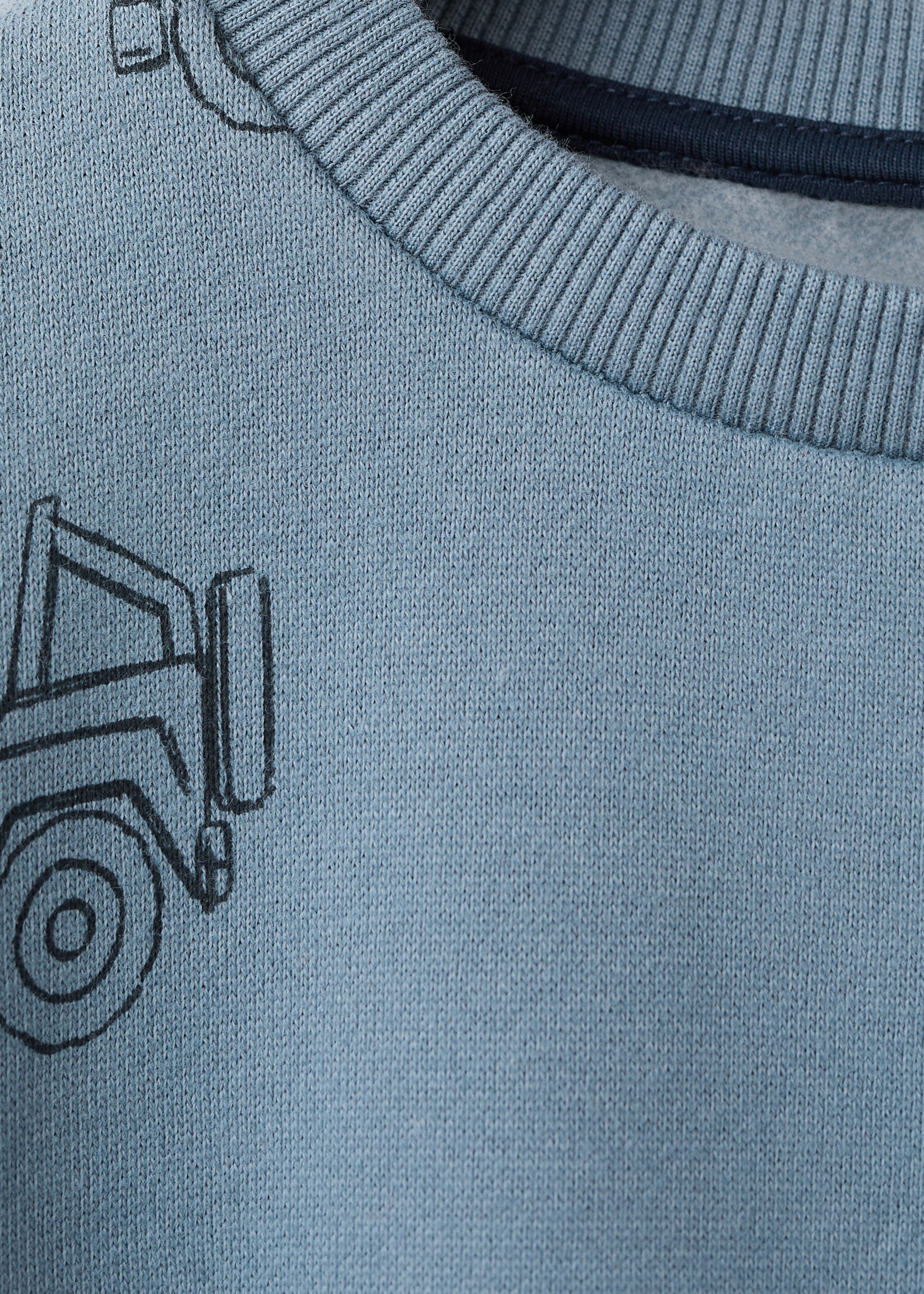 Printed cotton sweatshirt - Details of the article 8, Blue. Ref: 17017780-00.