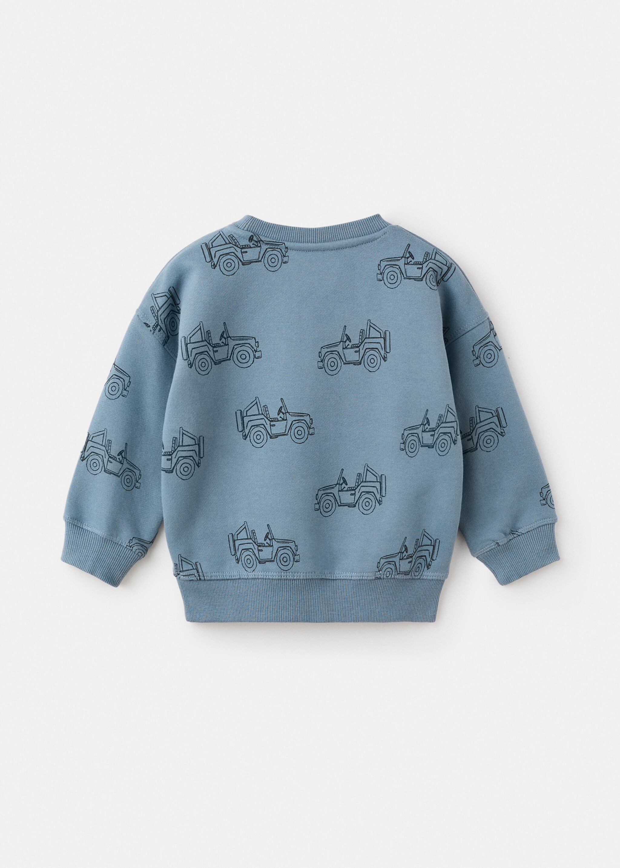 Printed cotton sweatshirt - Reverse of the article, Blue. Ref: 17017780-00.