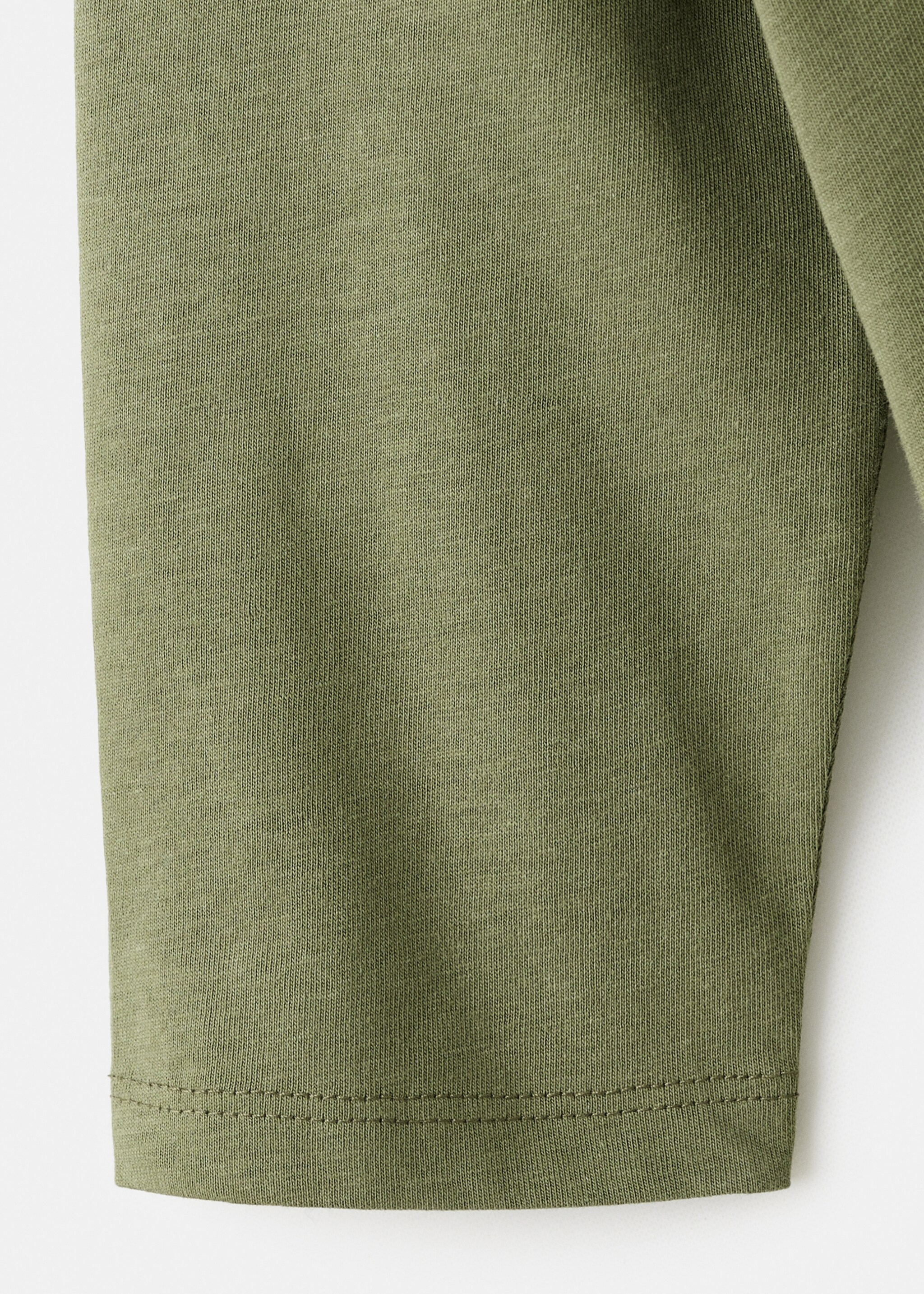 Embroidered printed T-shirt - Details of the article 0, Khaki. Ref: 17017781-00.