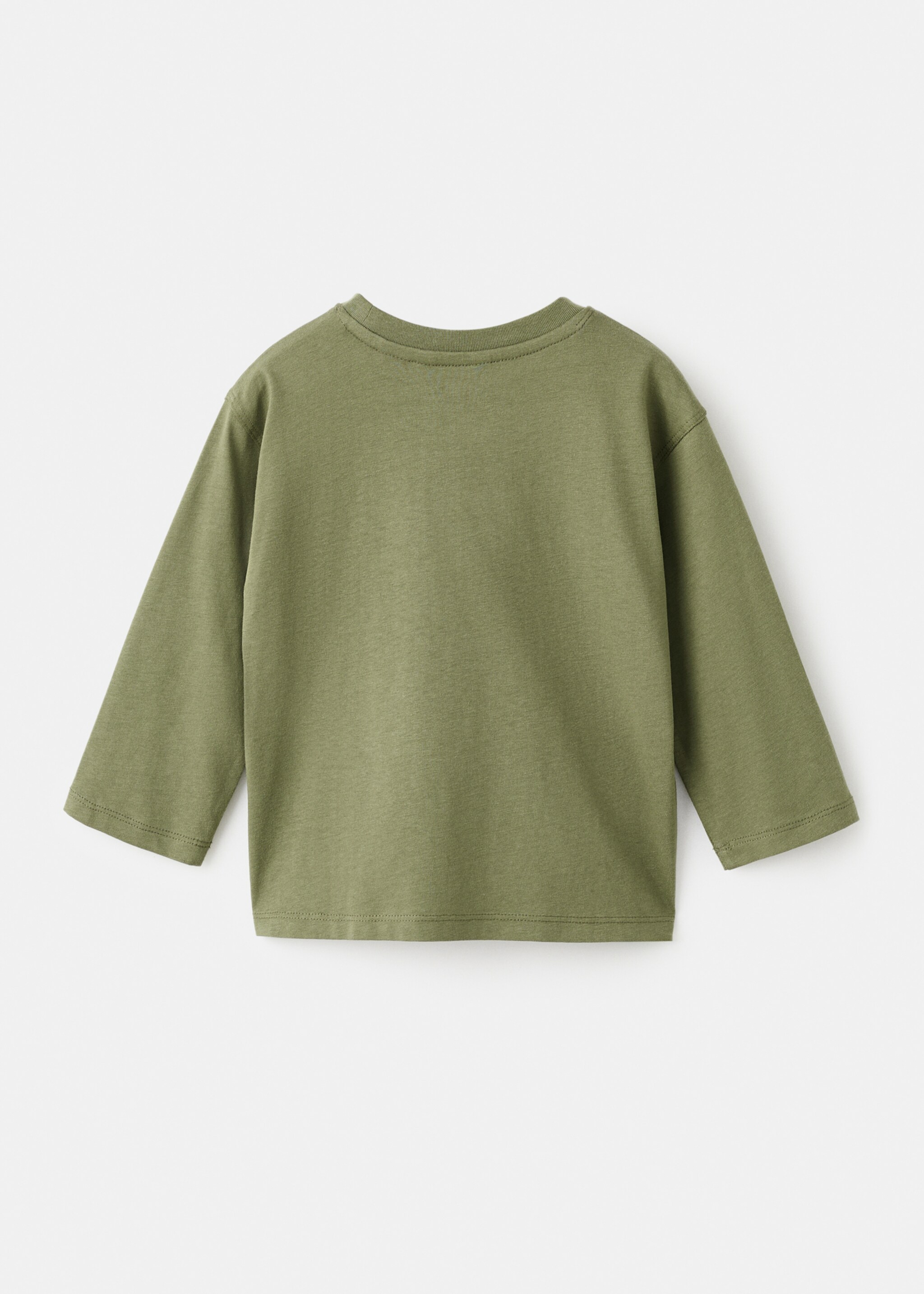Embroidered printed T-shirt - Reverse of the article, Khaki. Ref: 17017781-00.