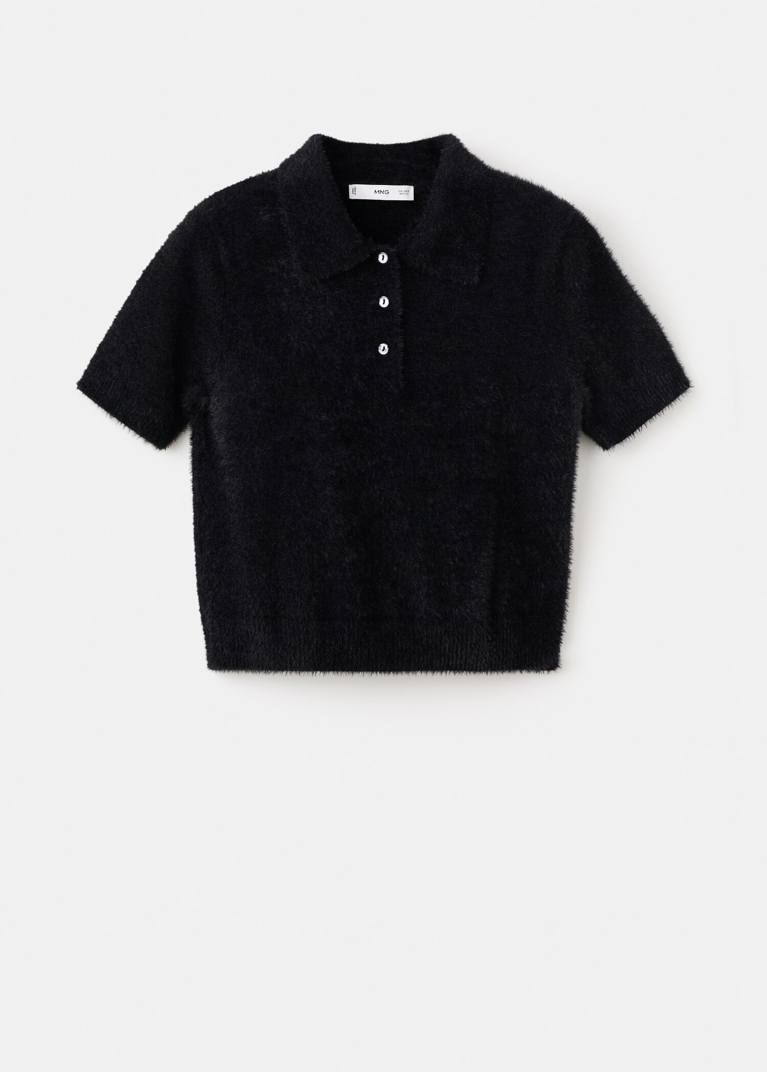 Sweater bulu sintetis dengan kerah polo - Barang tanpa model