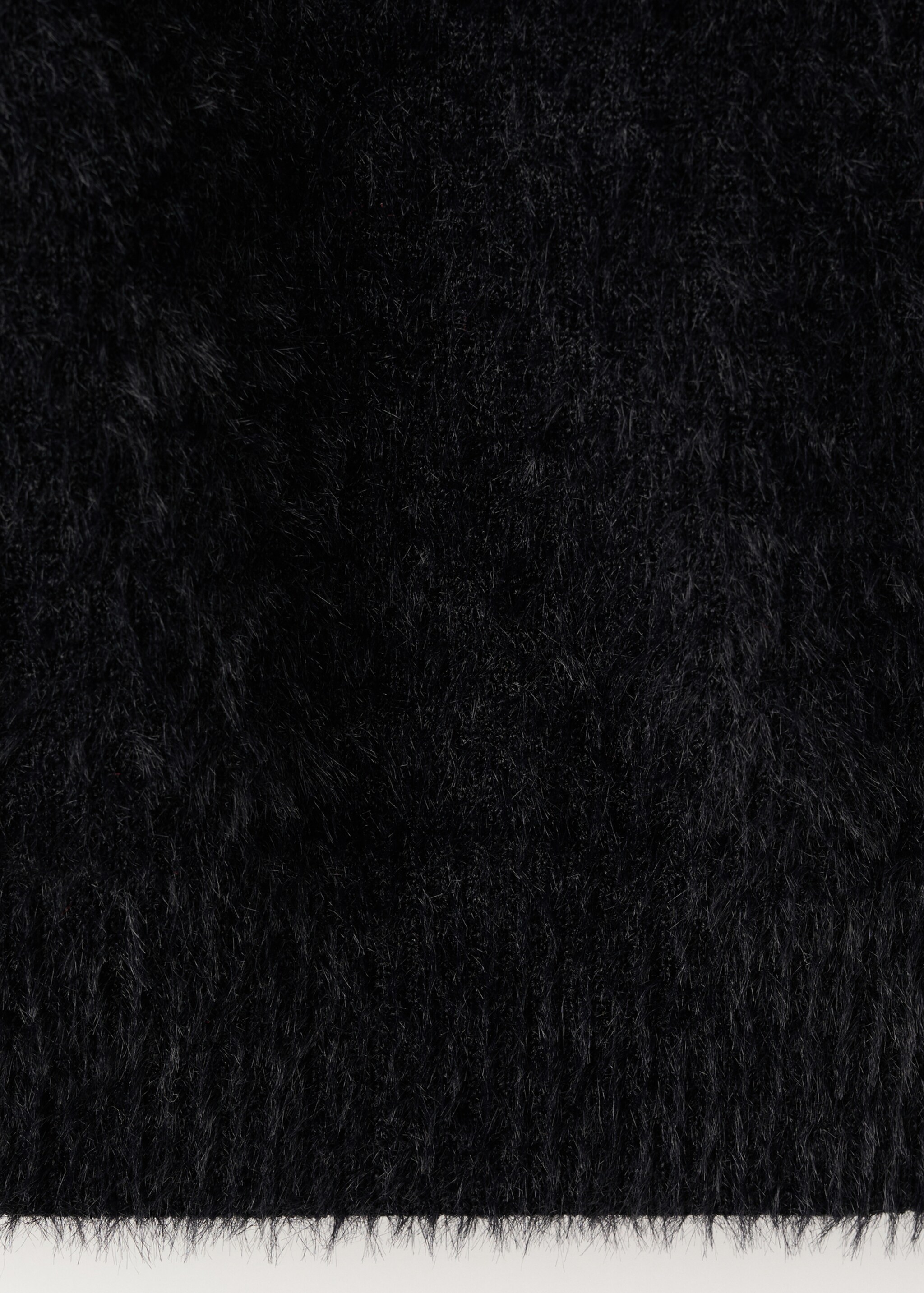 Jersey efecto pelo cuello polo - Detalle del artículo 0, Negro. Ref: 17017782-00.