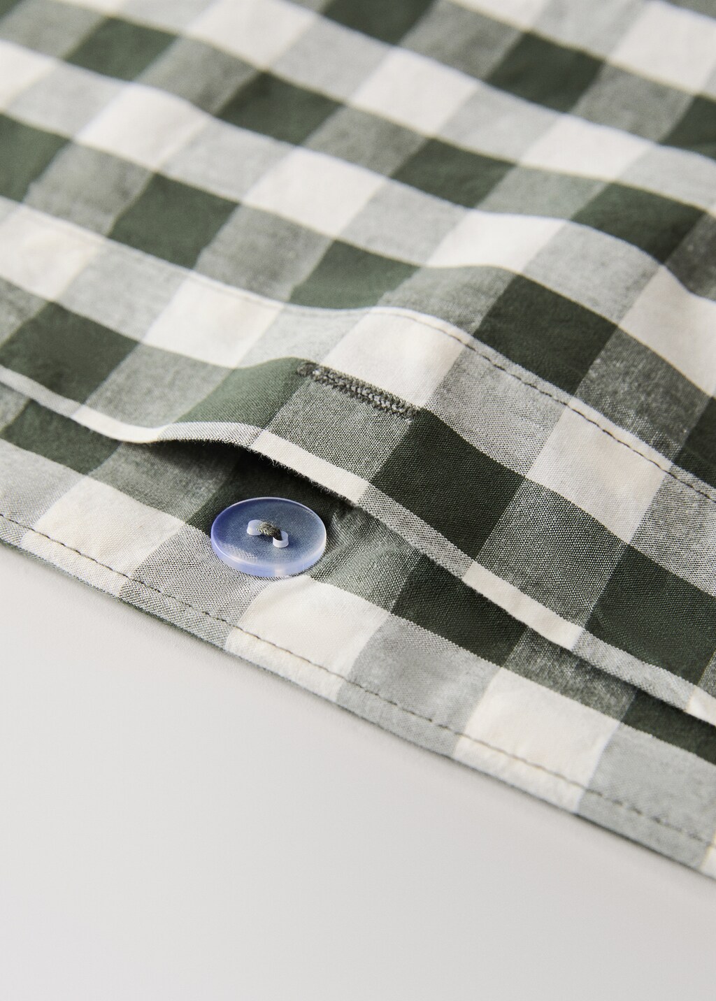 Yarn-dyed cotton gingham check duvet cover for 150/160cm bed