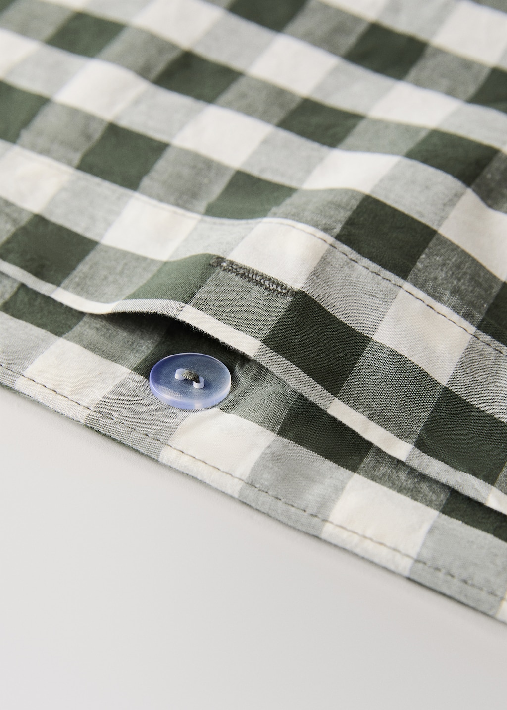 Yarn-dyed cotton gingham check duvet cover for 180/200cm bed