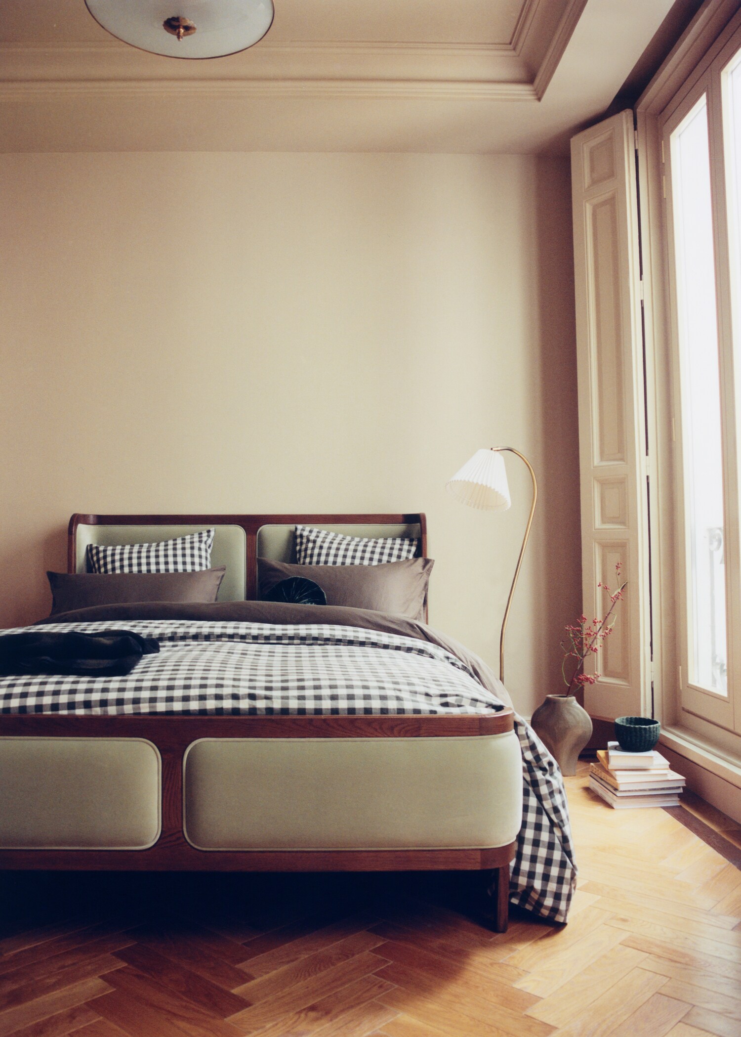 Παπλωματοθήκη βαμβακερή με βαμμένα νήματα καρό για κρεβάτι 180/200 εκ - Λεπτομέρεια του προϊόντος 6