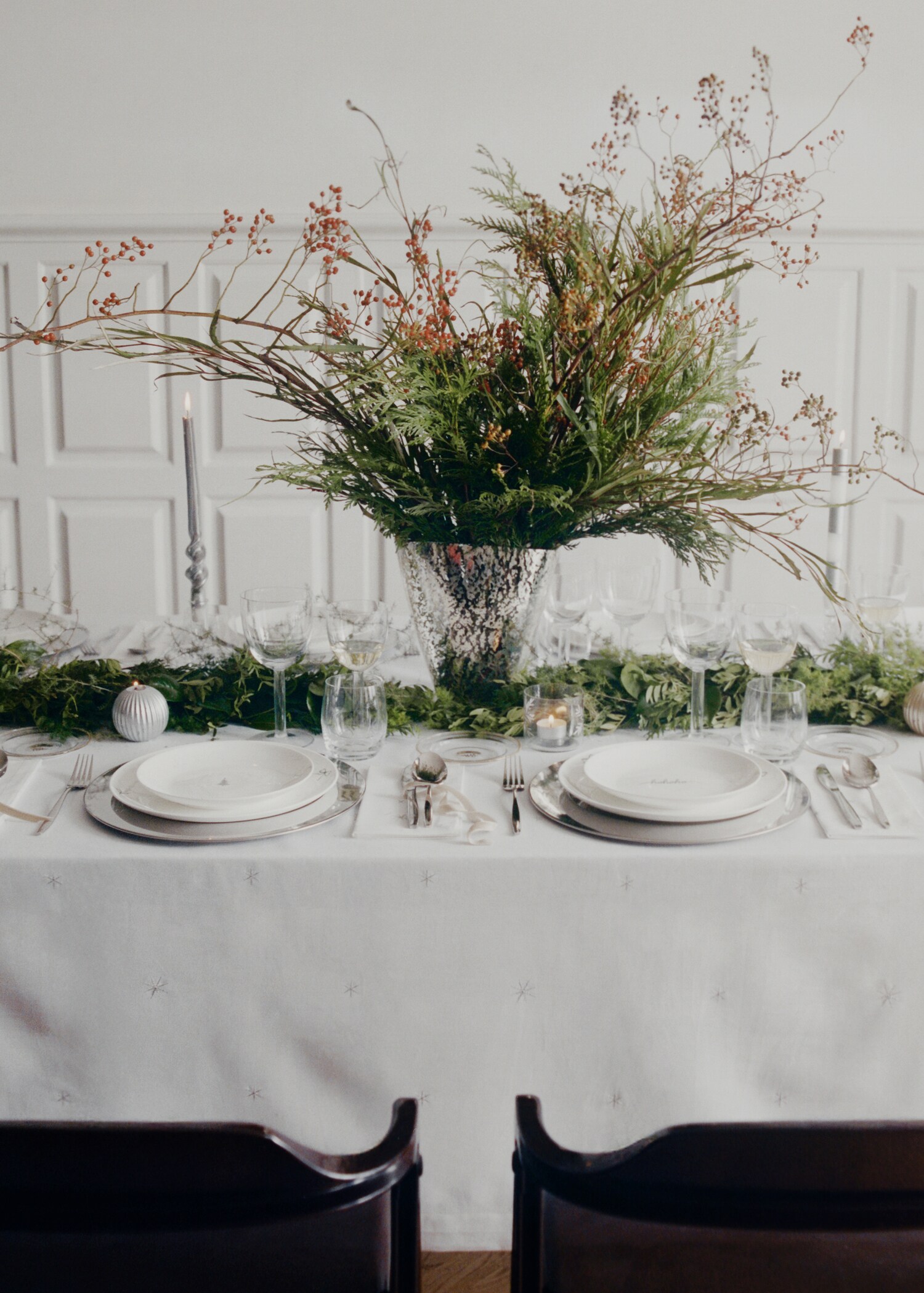 Скатертина 100% бавовна з вишитими зірками на 6-8 гостей - Детальніше про товар 6