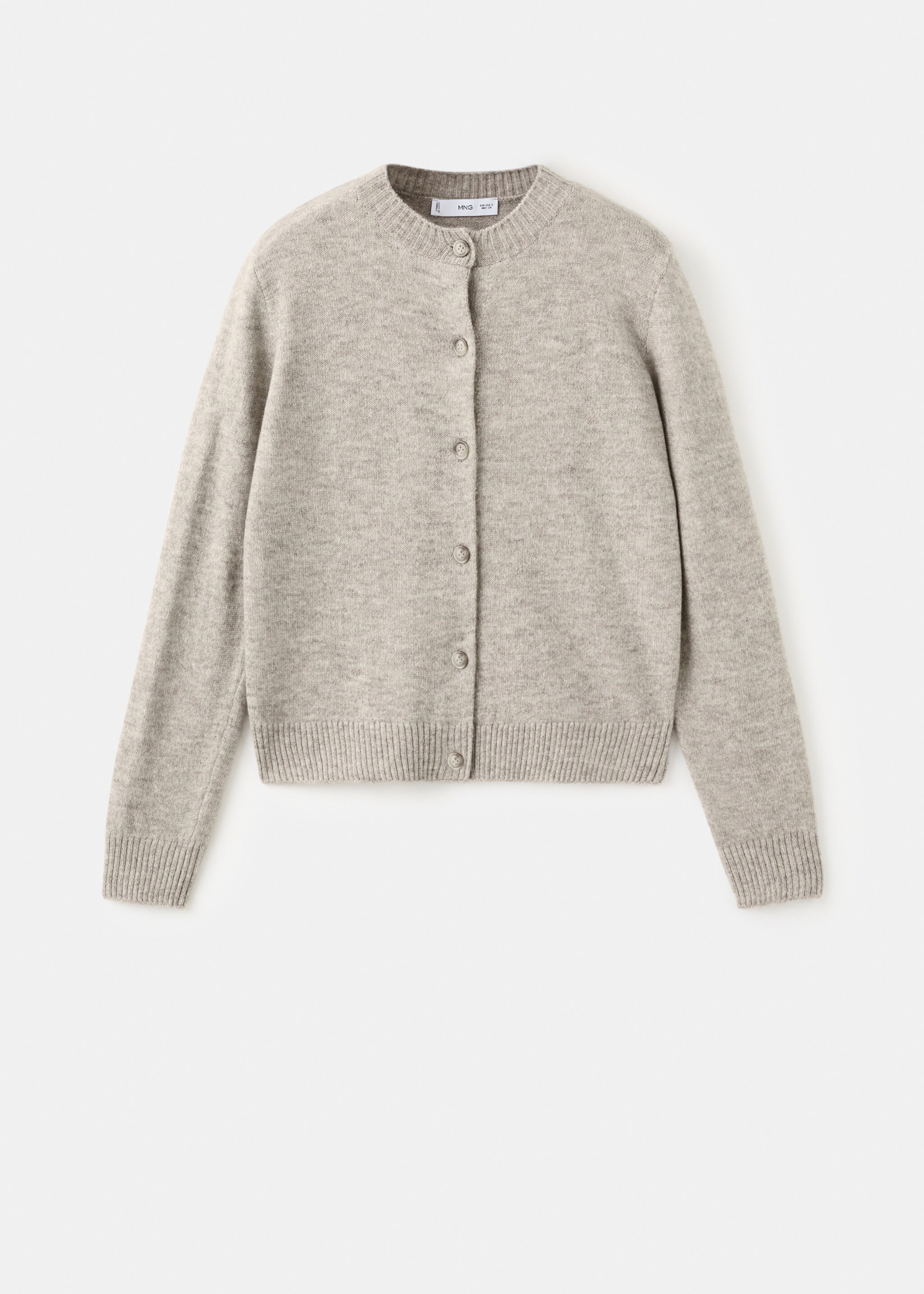 Knitted button cardigan - Article without model, Light/Pastel Grey. Ref: 17017817-00.