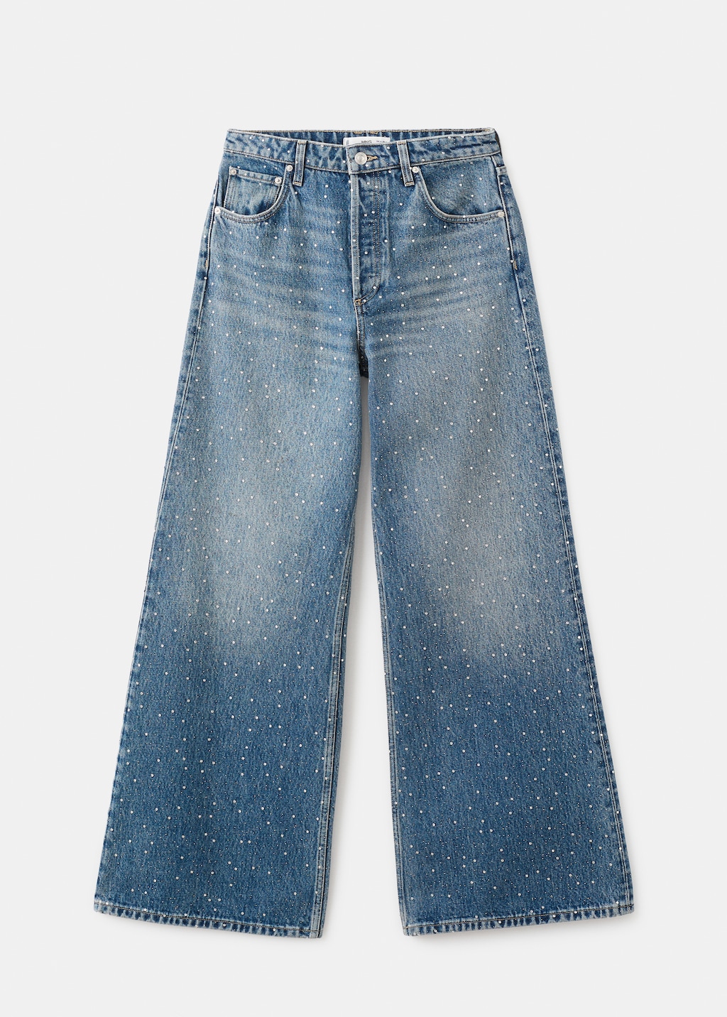 Wide-leg jeans with rhinestones