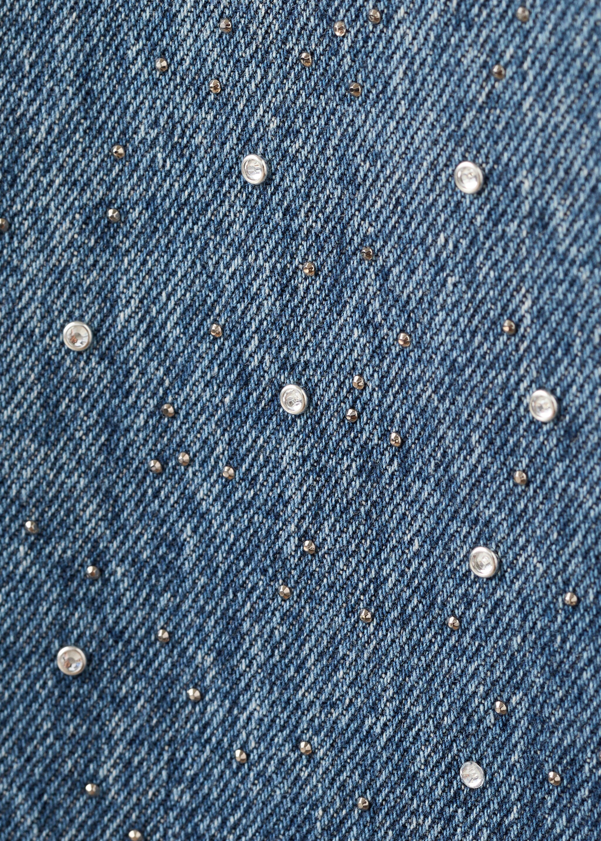 Wide leg jeans strass - Details of the article 8, Medium Blue. Ref: 17017822-00.