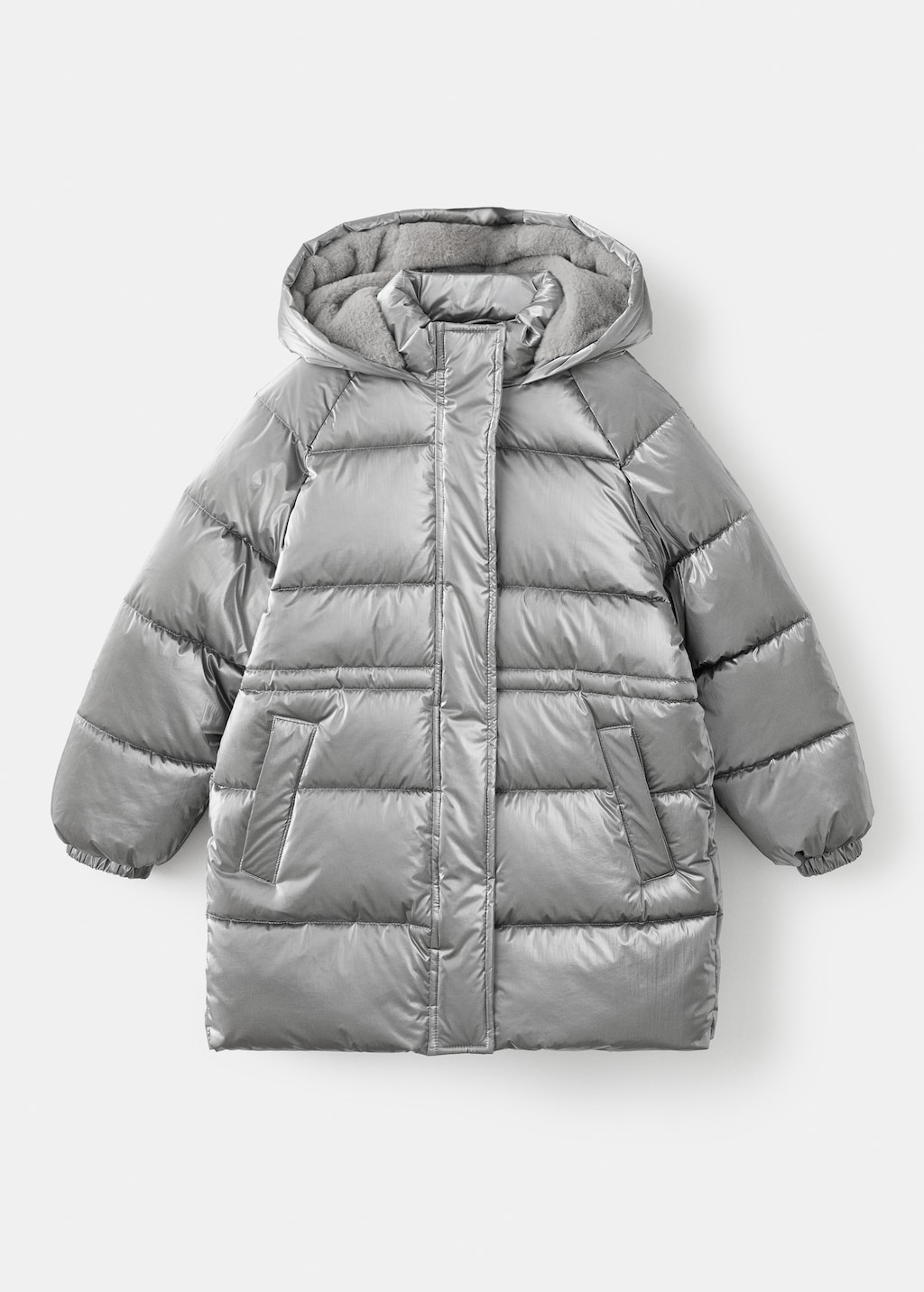 Metallic puffer jacket