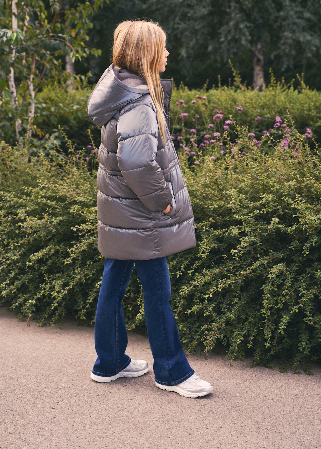 Metallic puffer jacket