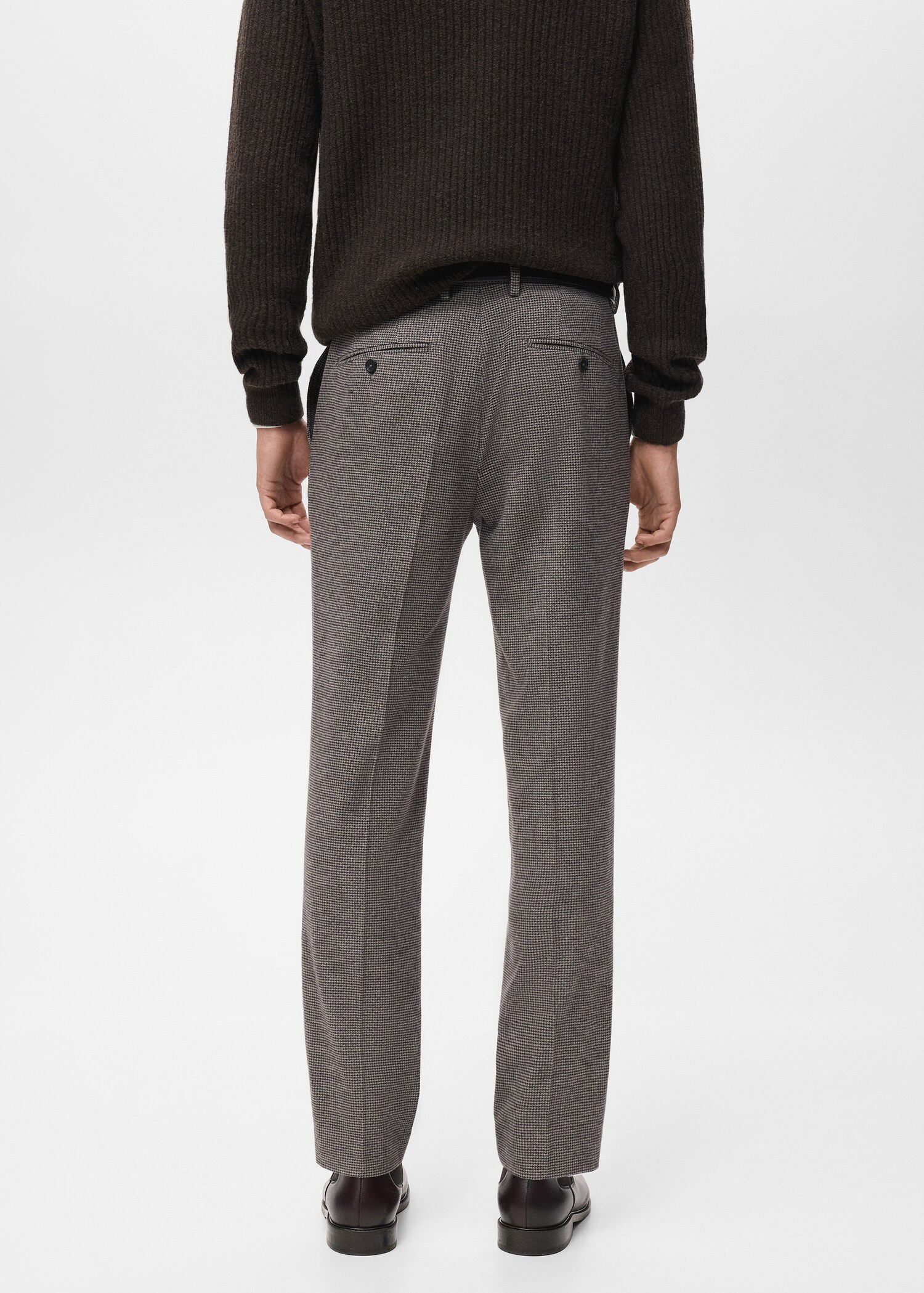 Micro-houndstooth flannel trousers - Reverse of the article