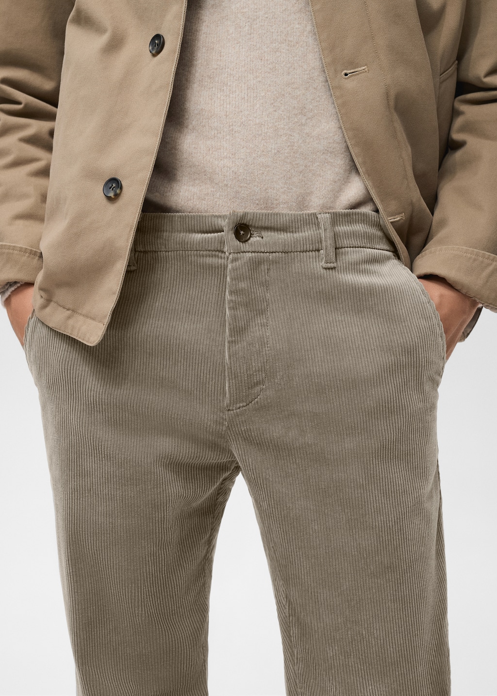 Corduroy slim-fit pants