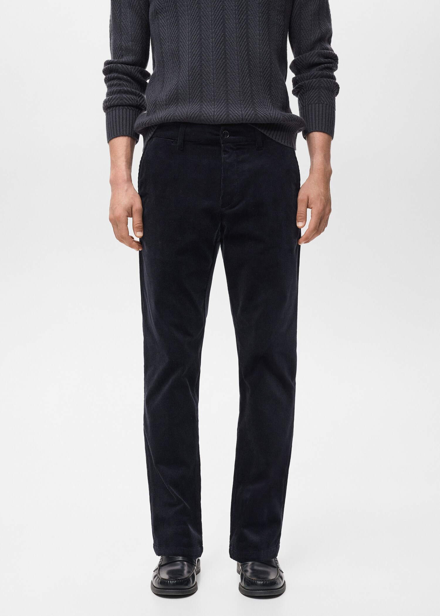 Corduroy slim-fit trousers - Medium plane