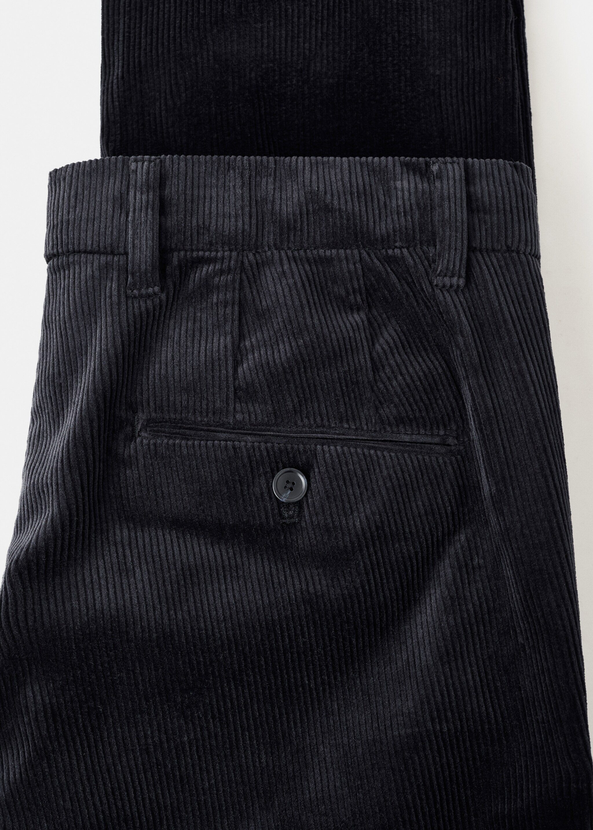 Corduroy slim-fit trousers - Details of the article 0, Navy. Ref: 17017887-00.