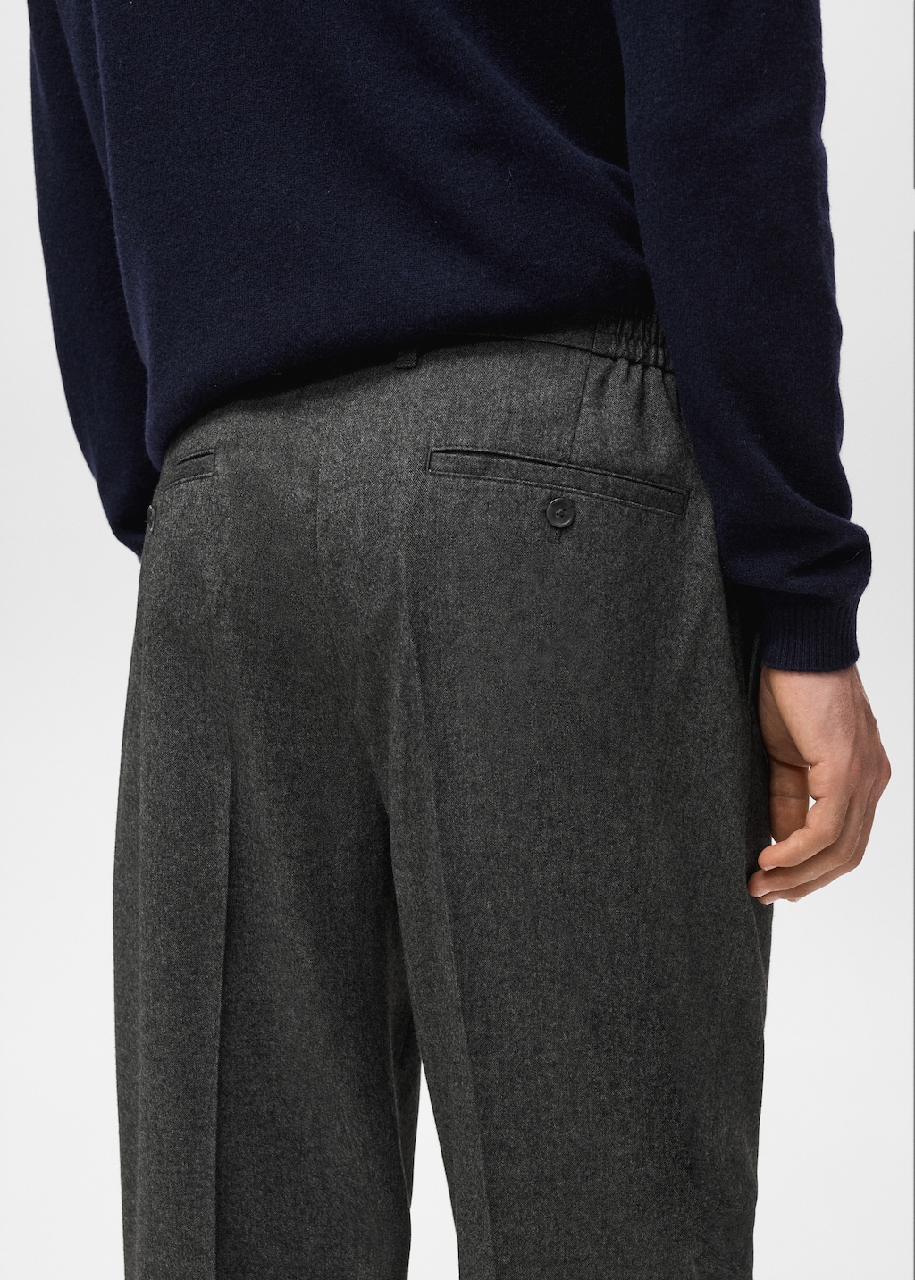 Regular-fit pleated flannel pants