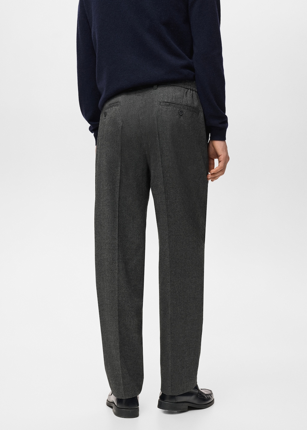 Regular-fit pleated flannel pants