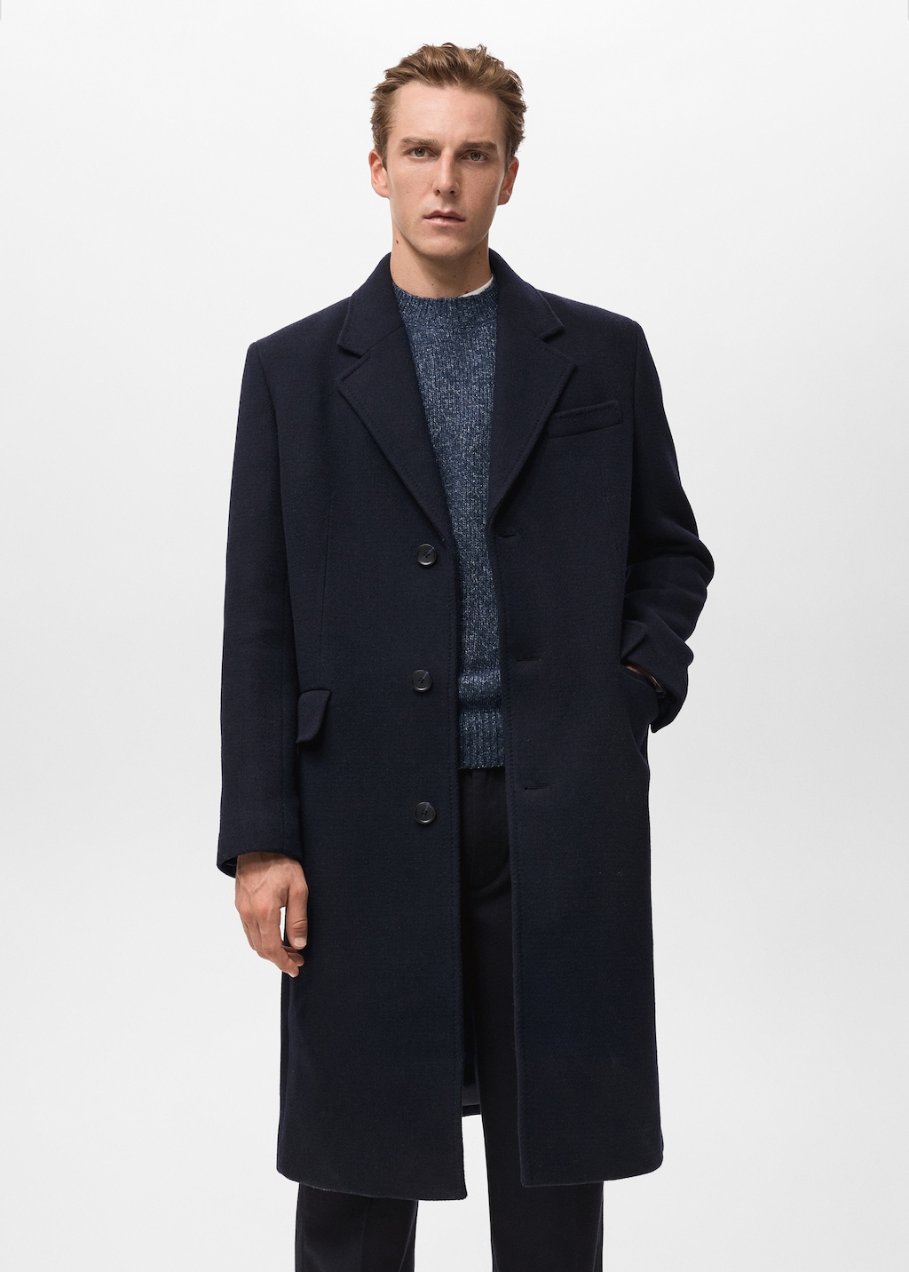 Long wool coat - Men | MANGO United Kingdom