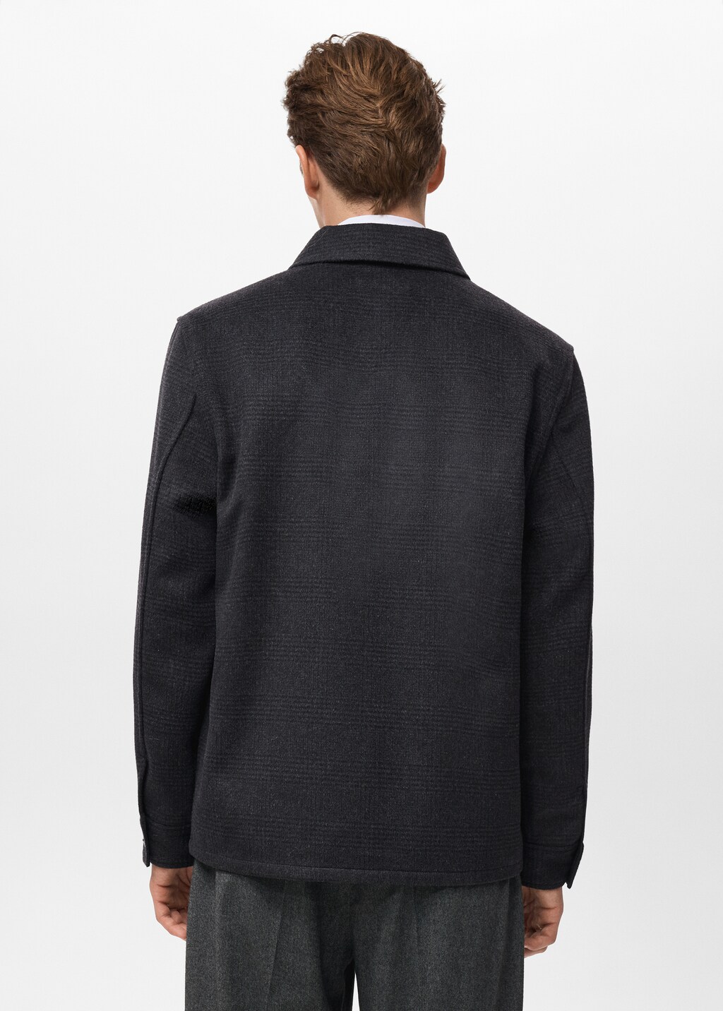 Wool-blend check jacket