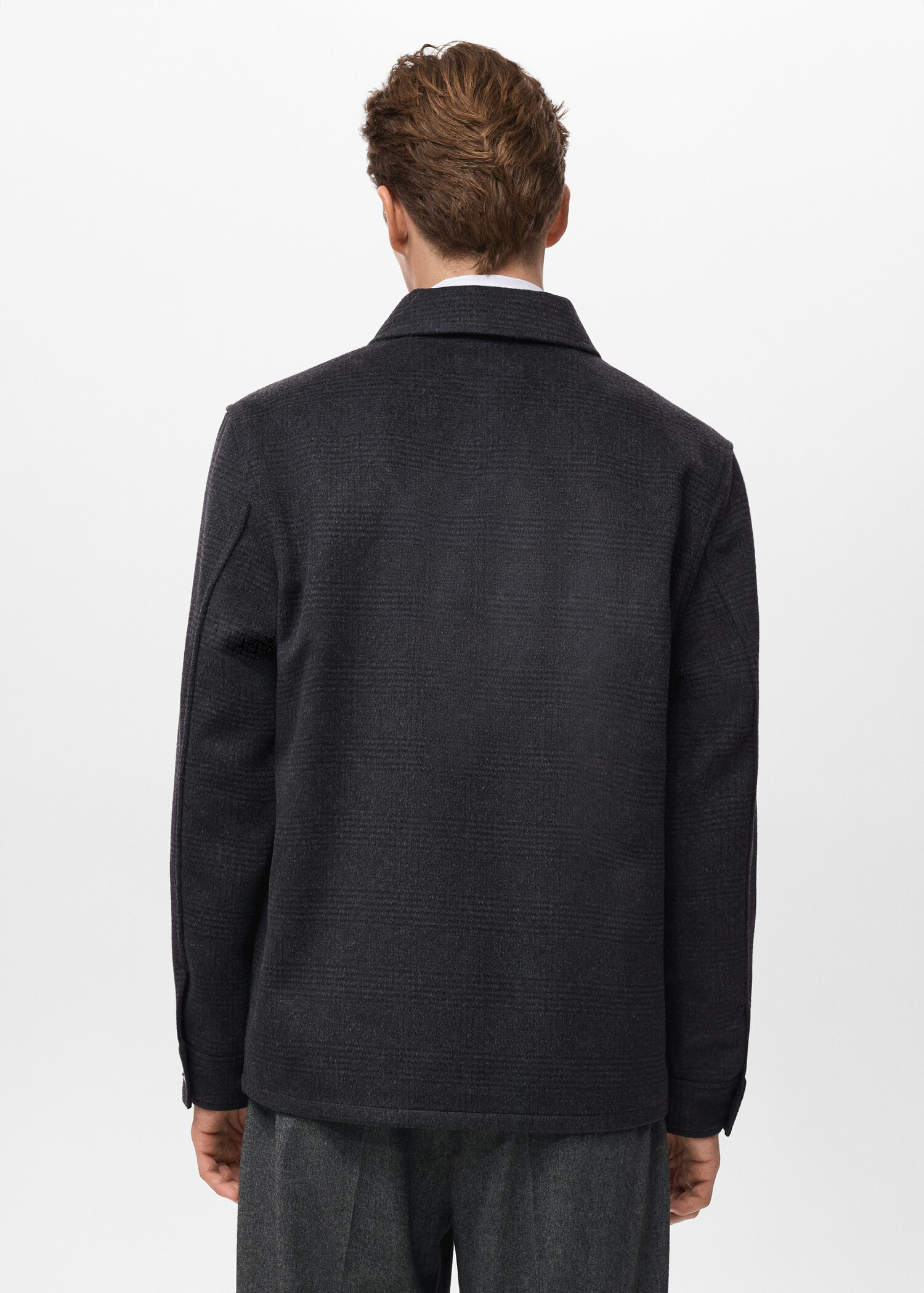 Chaqueta mezcla lana cuadros - Reverso del artículo