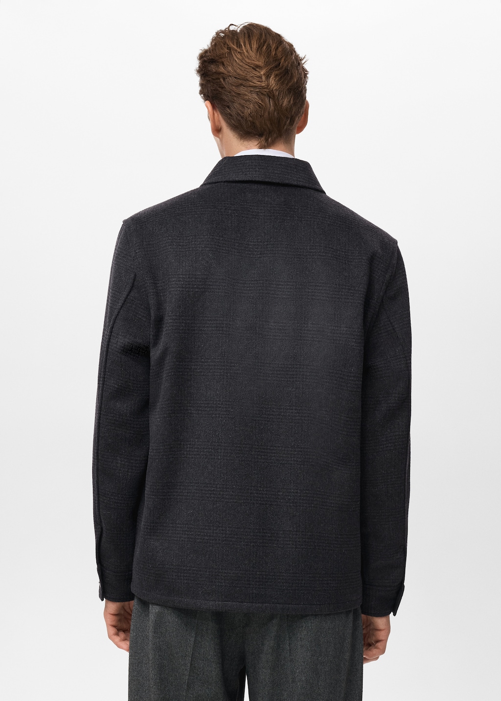 Wool-blend check jacket