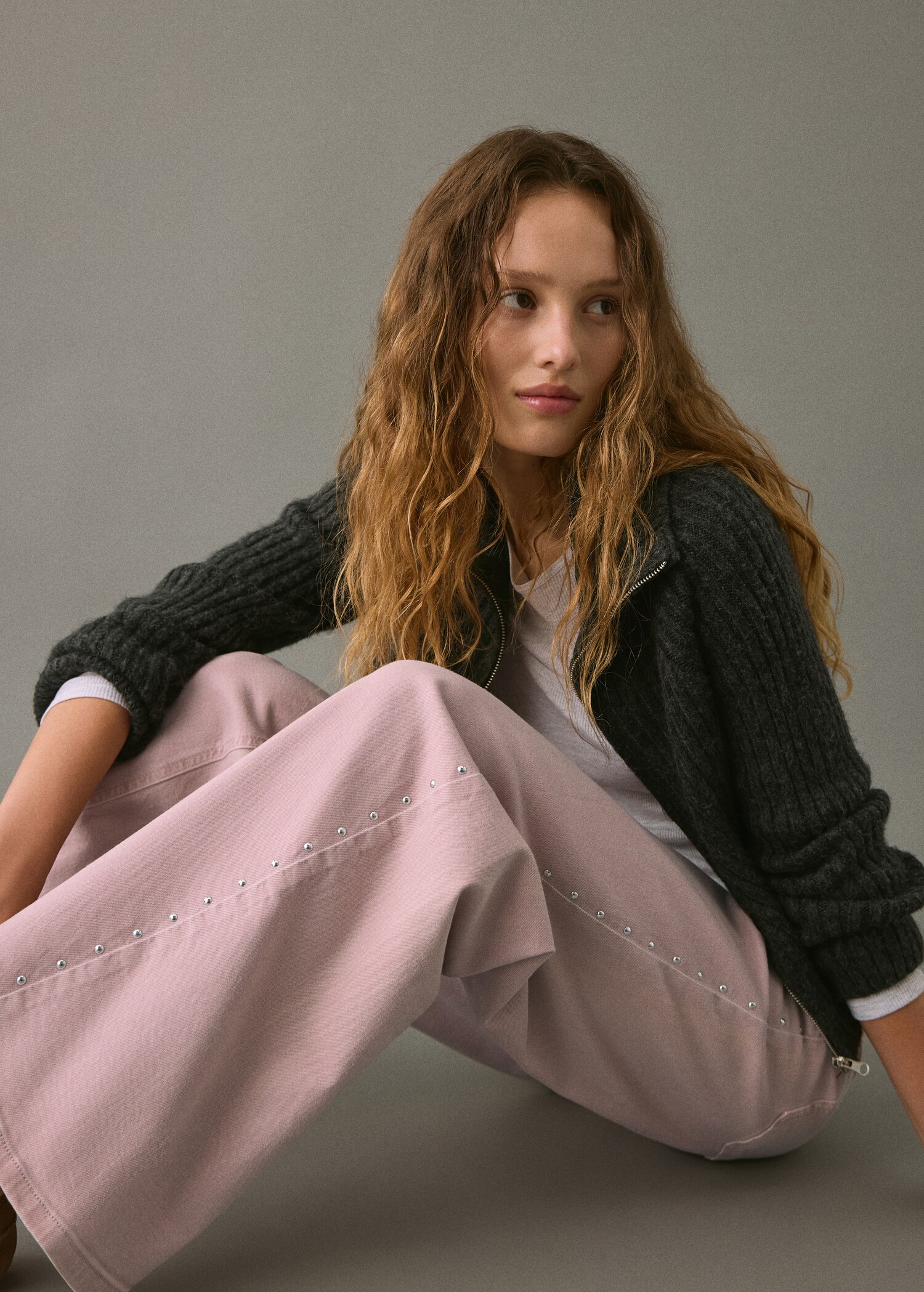 Wideleg jeans met studs - Detail van het artikel 2