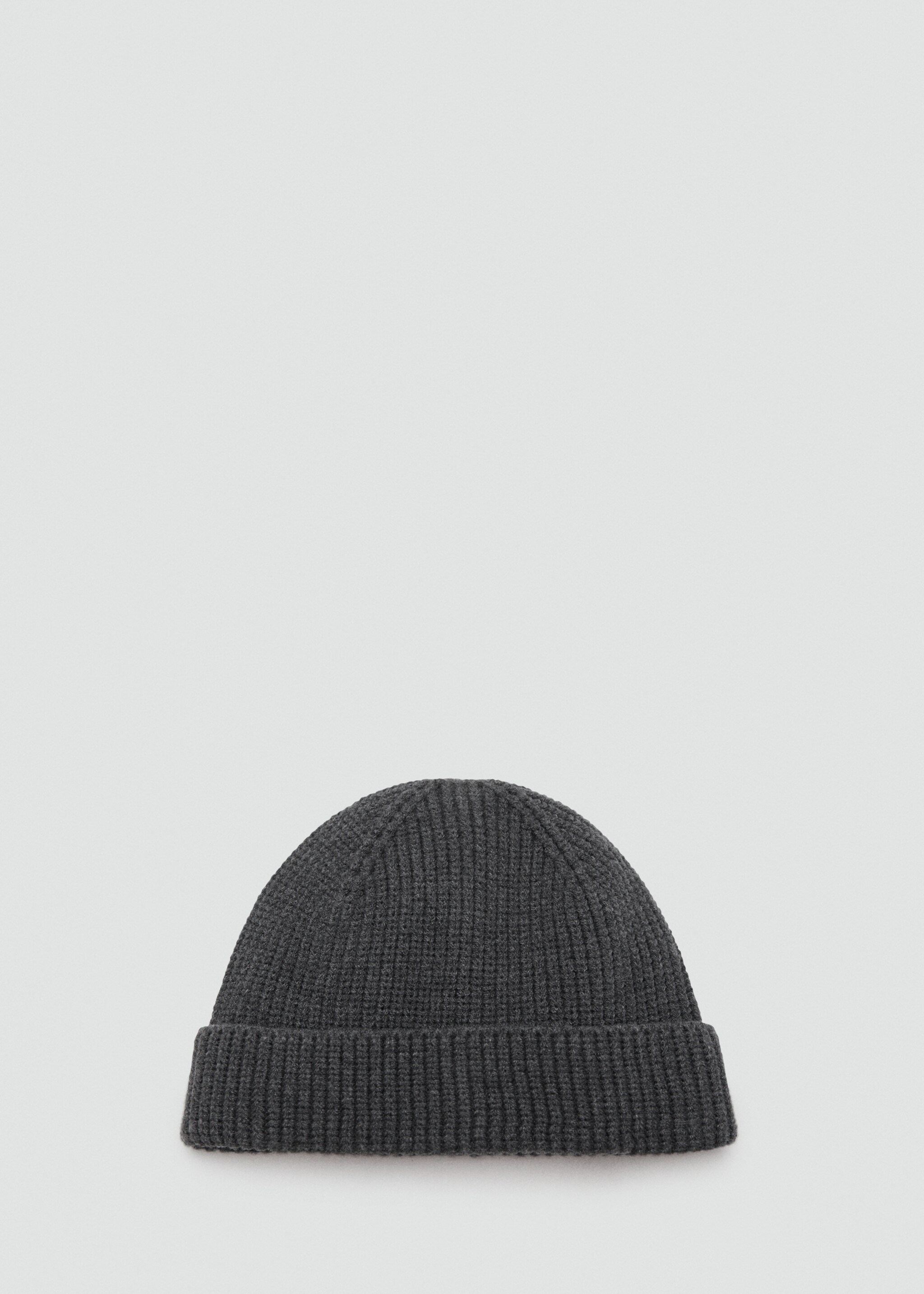 Rib-knit cap - Article without model, Grey. Ref: 17017895-00.