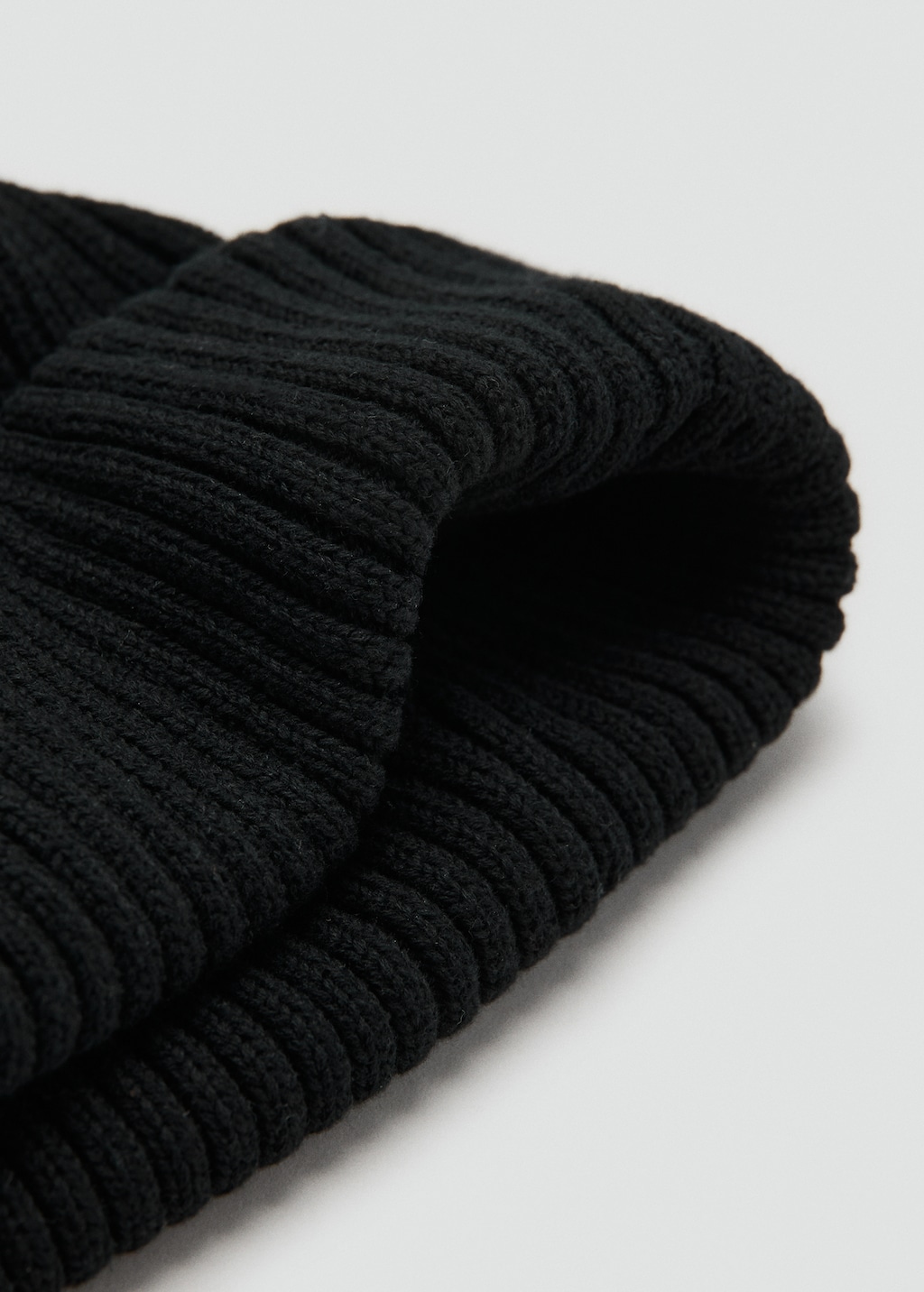 Rib-knit cotton hat