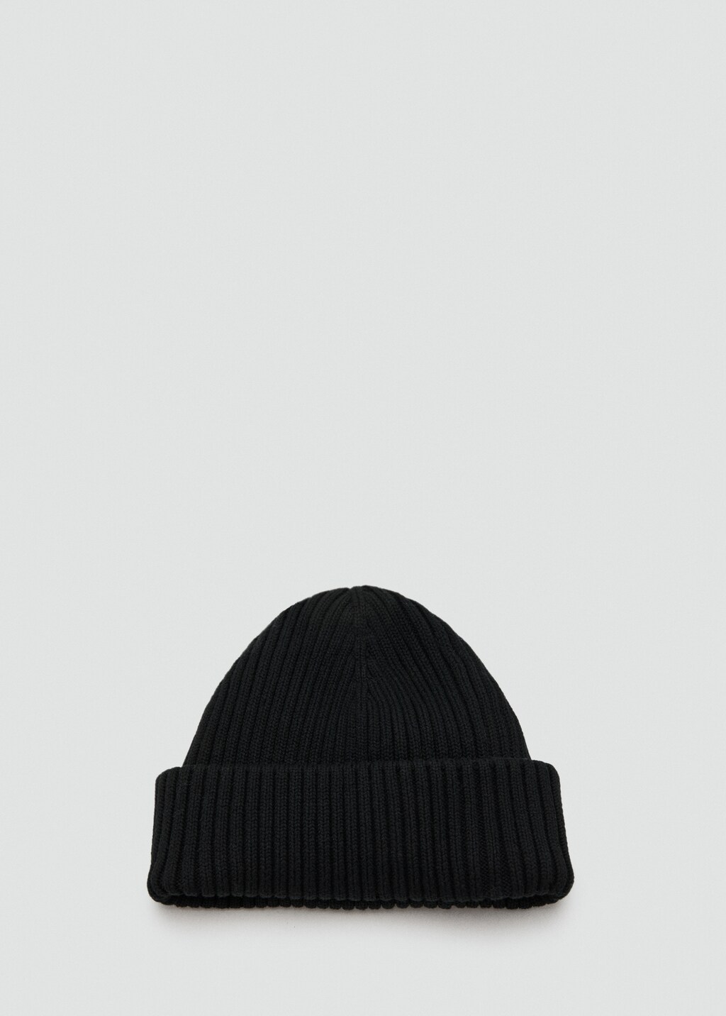 Rib-knit cotton hat