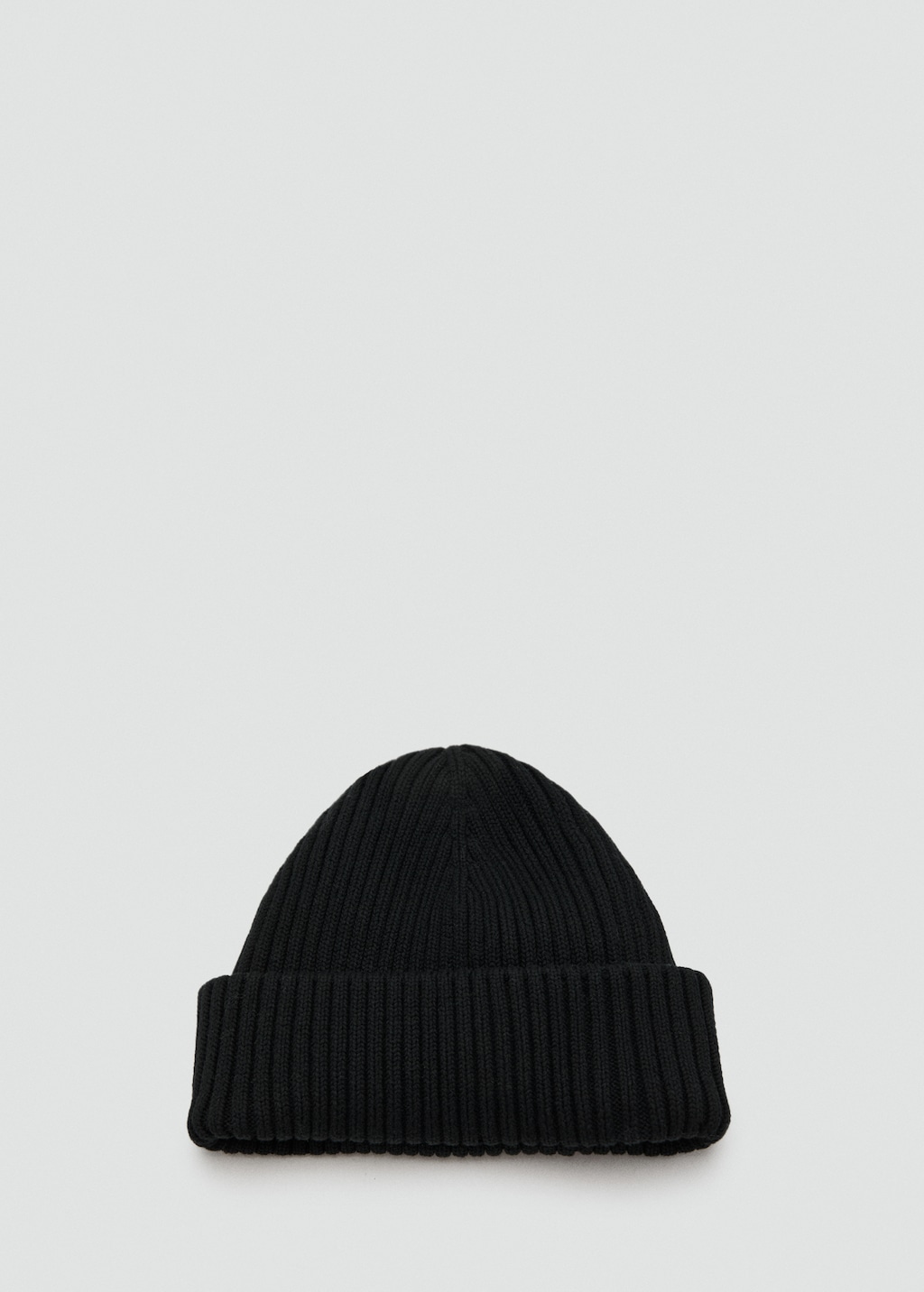 Rib-knit cotton hat