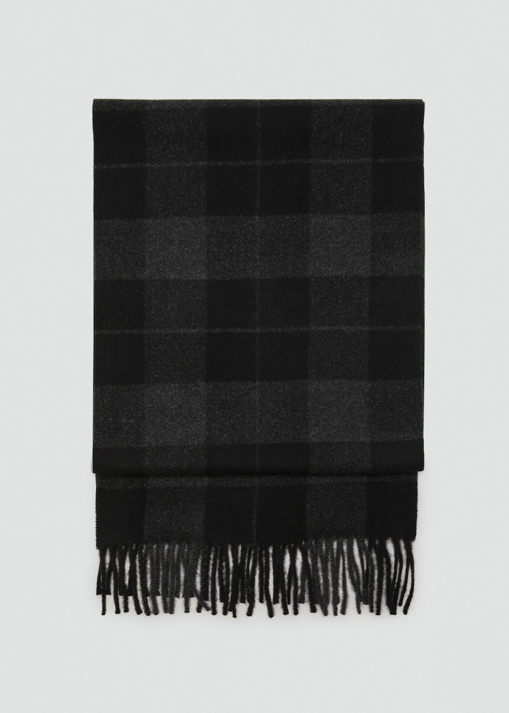 Check fringed scarf
