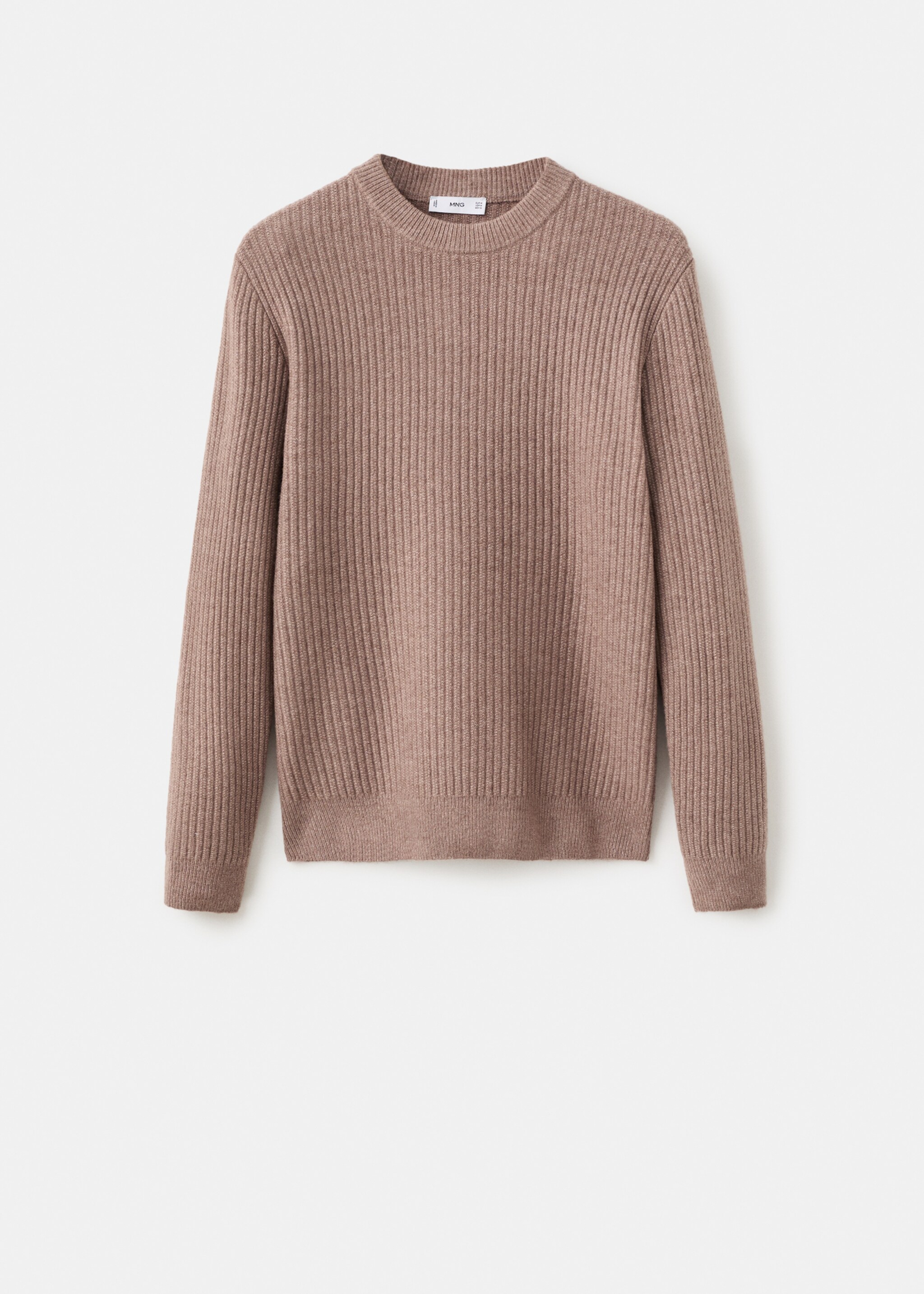 Knitted ribbed sweater - Article without model, Medium Brown. Ref: 17017898-00.