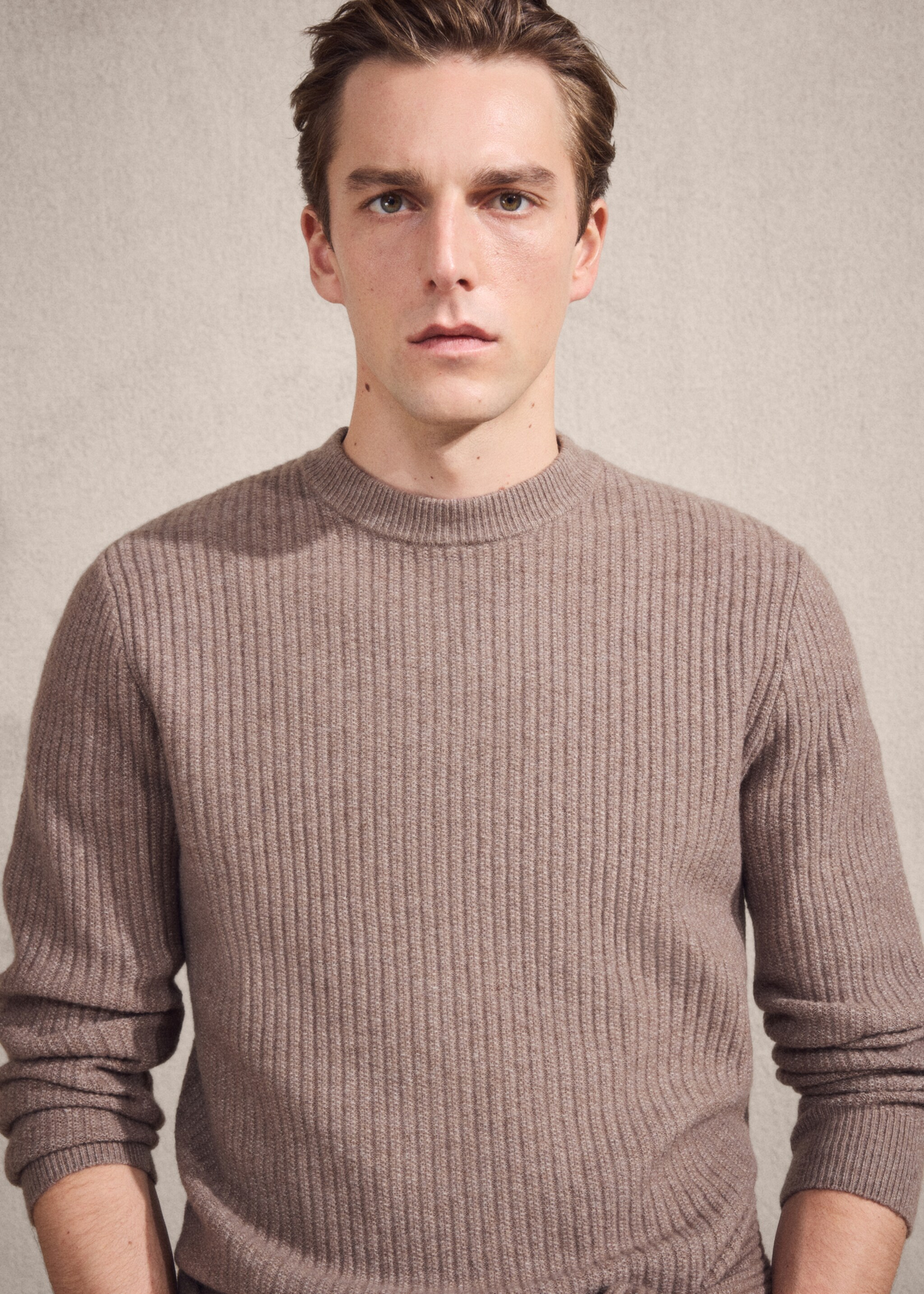 니트 골지 스웨터 - 상품 내역: 3, 미디엄 브라운. Ref: 17017898-00.