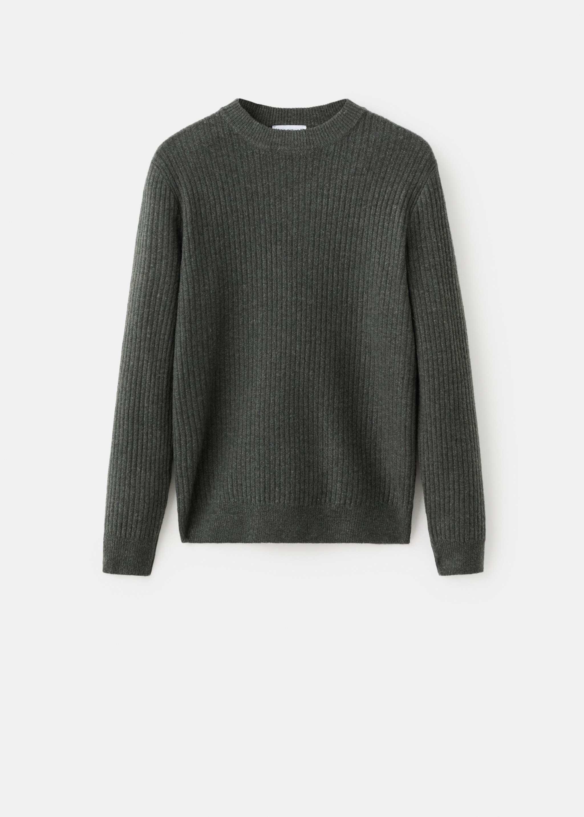 Knitted ribbed sweater - Article without model, Dark Green. Ref: 17017898-00.