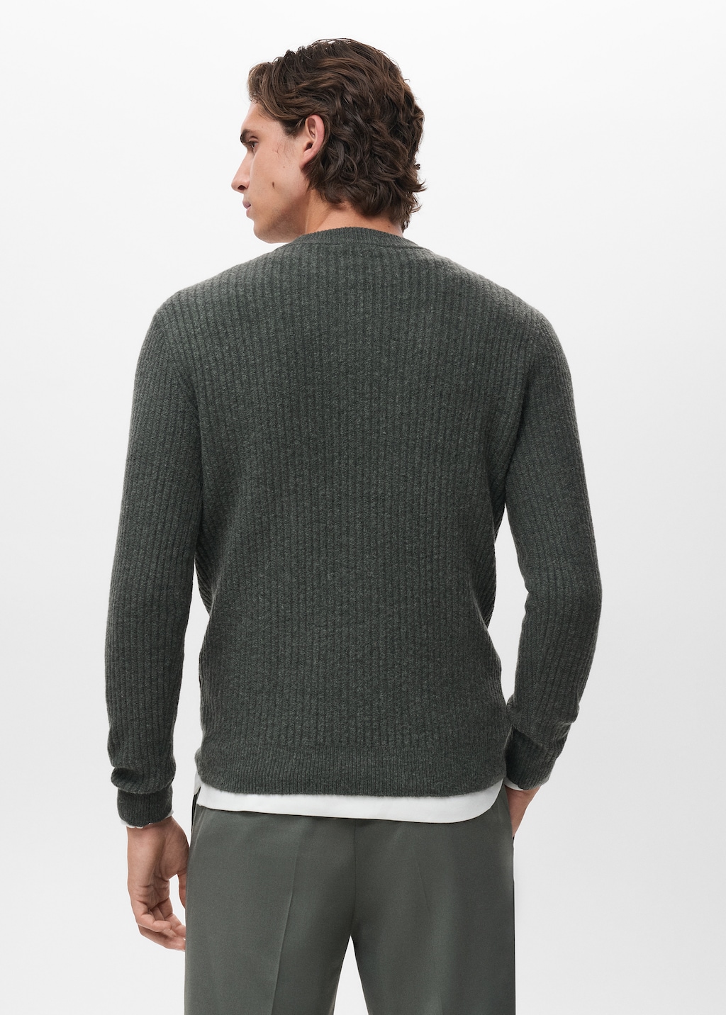 Knitted ribbed sweater