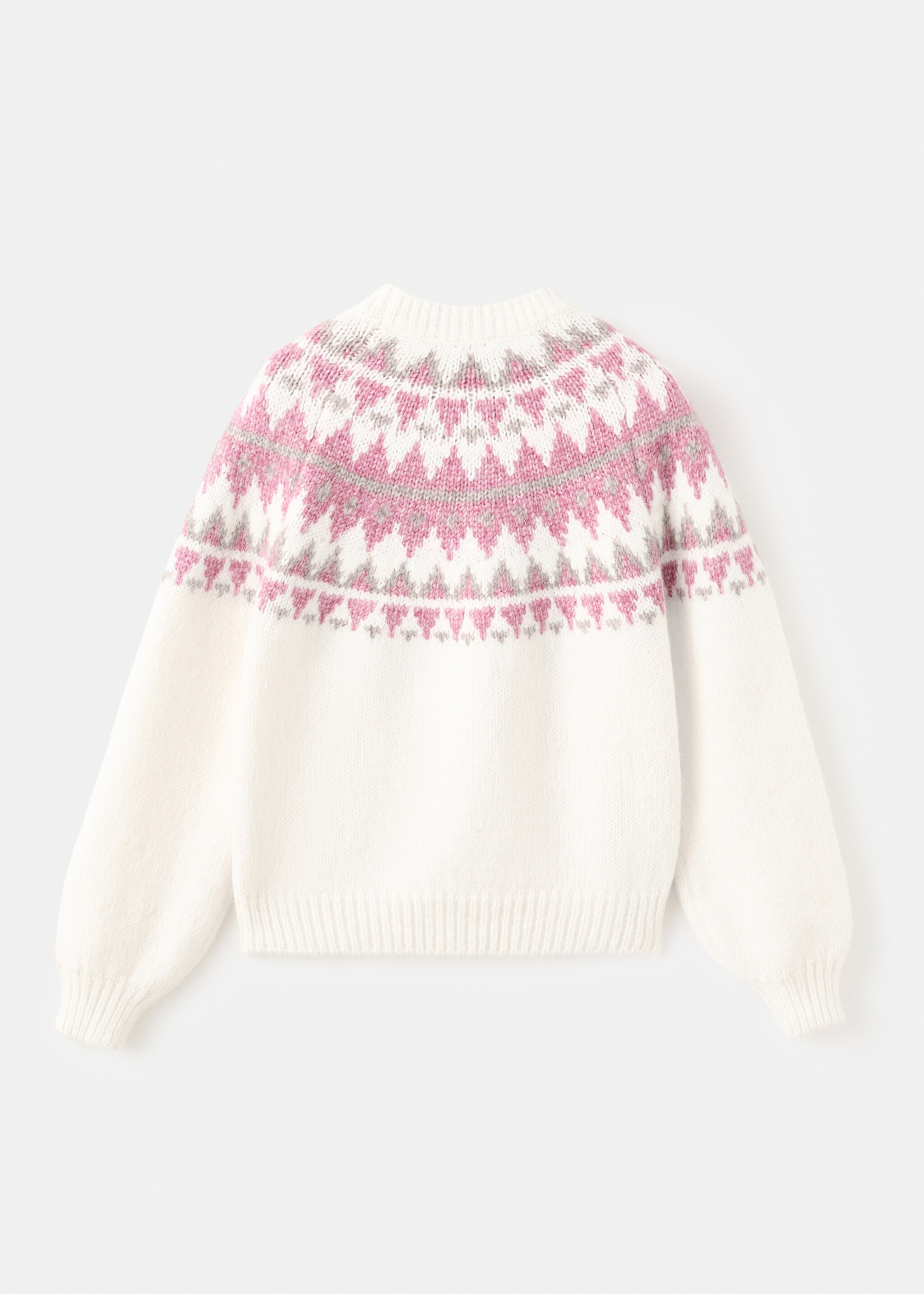 Jacquard knitted sweater - Reverse of the article, Beige. Ref: 17017899-00.