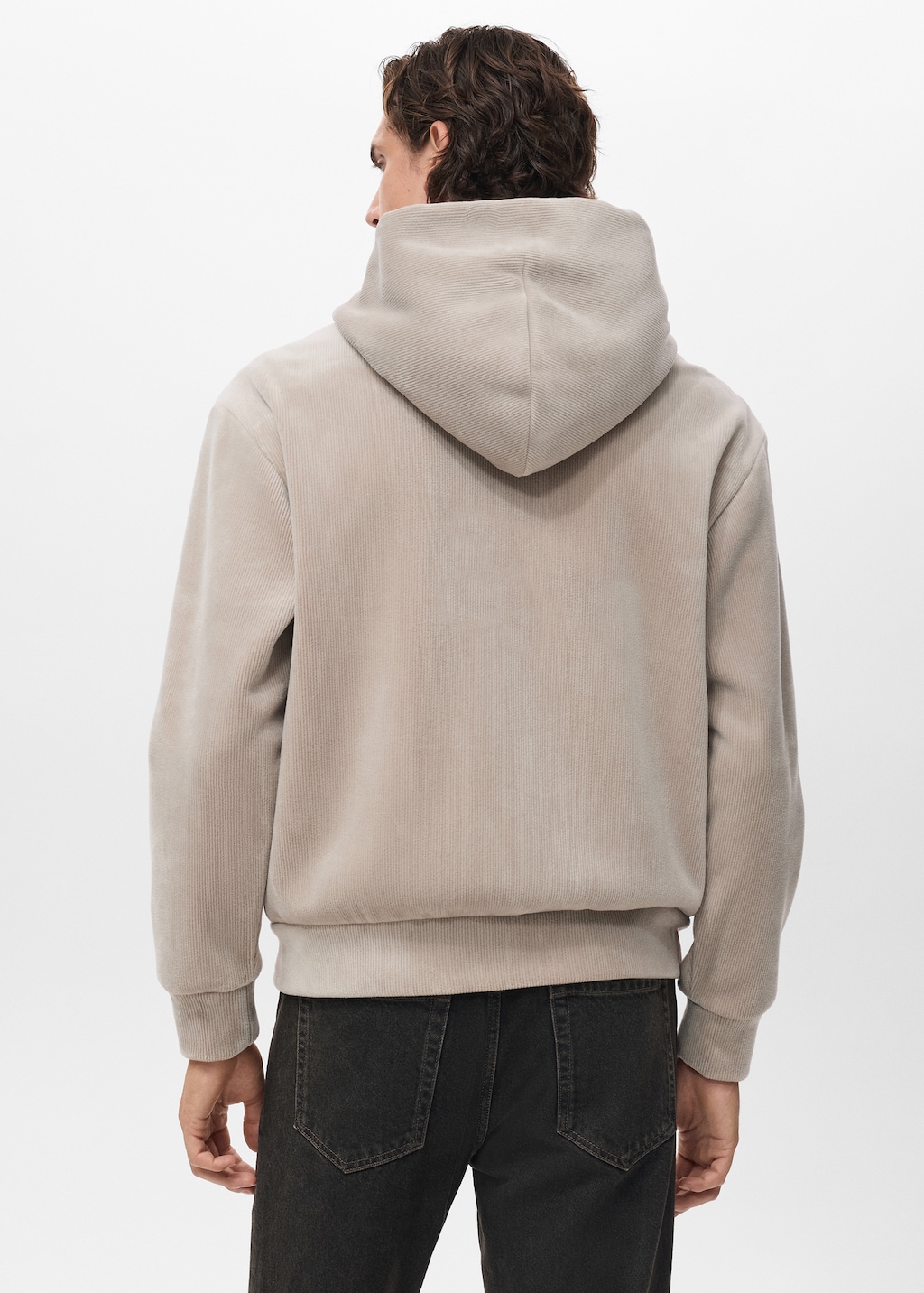 Corduroy hooded sweatshirt