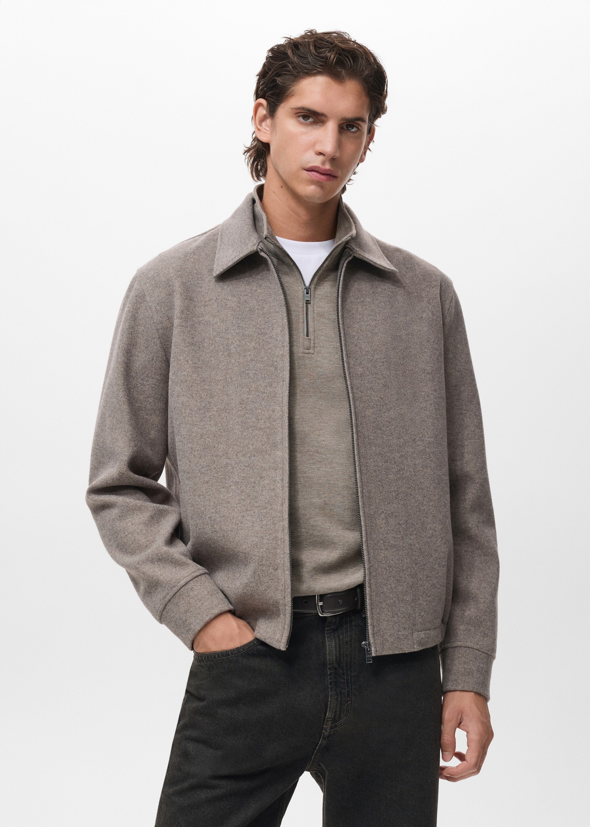 Sweatshirt blouson - Medium plane, Medium Brown. Ref: 17017901-00.