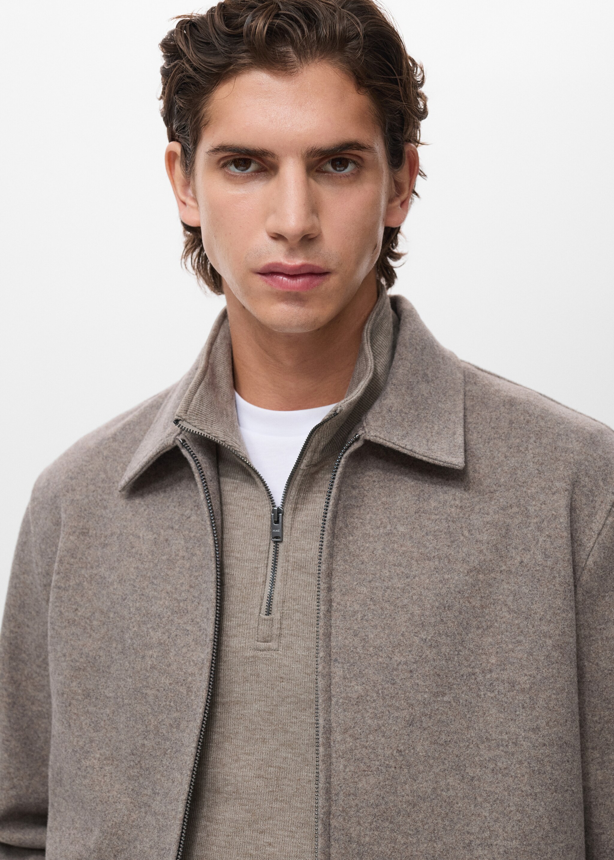 Sweatshirt blouson - Details of the article 1, Medium Brown. Ref: 17017901-00.